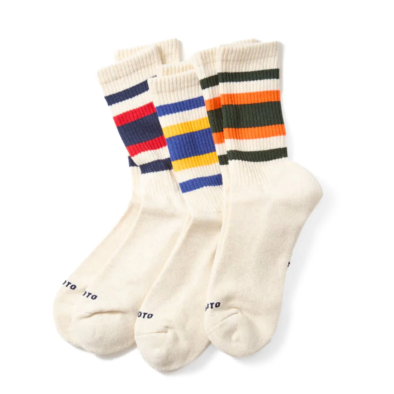 ROTOTO 3 Pack Everyday Athletic Socks Pack A Multi