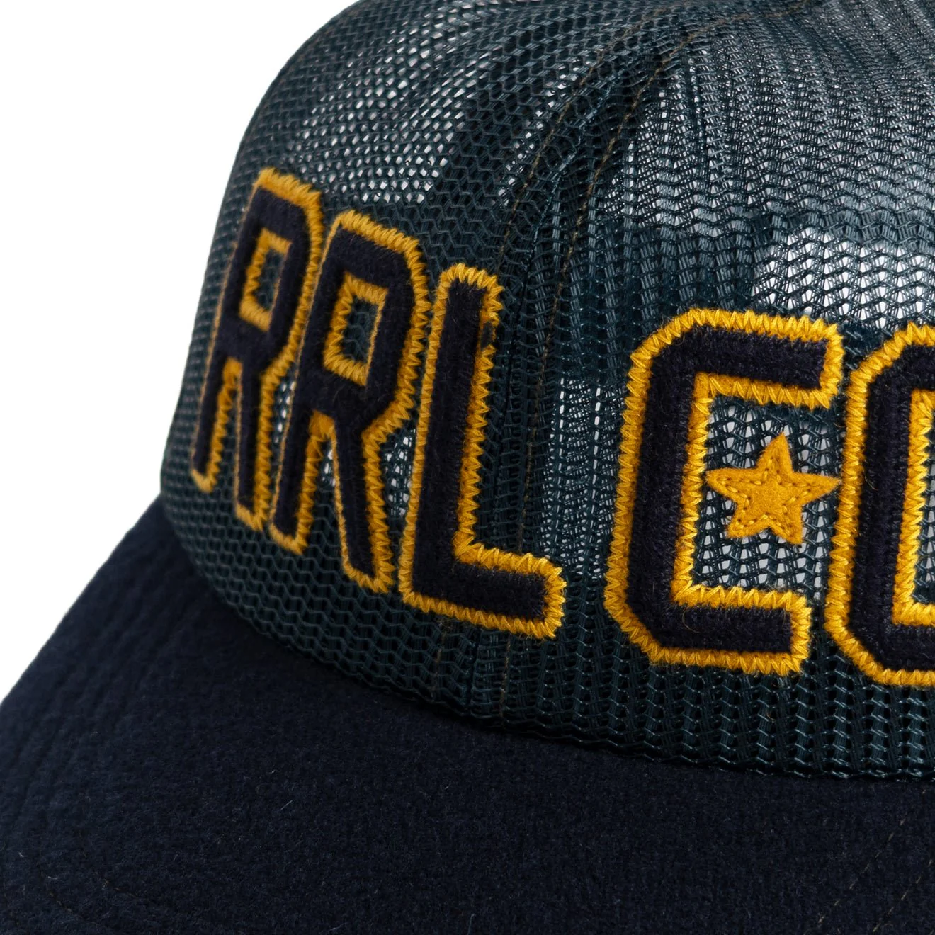 RRL By Ralph Felt-Bill Mesh Trucker Cap Navy - Image 3