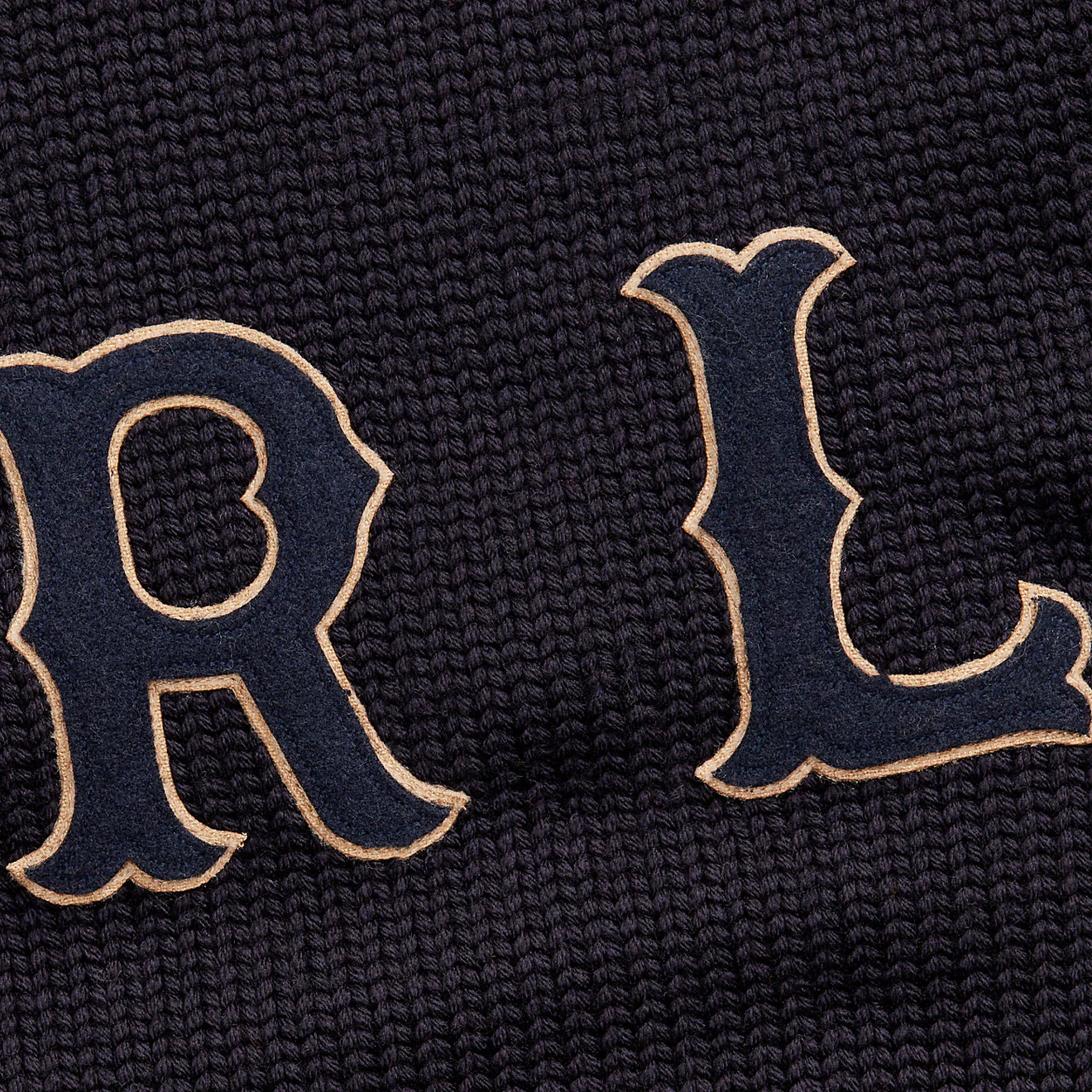 RRL by Ralph Lauren Appliqued Wool Jumper Navy - Image 4