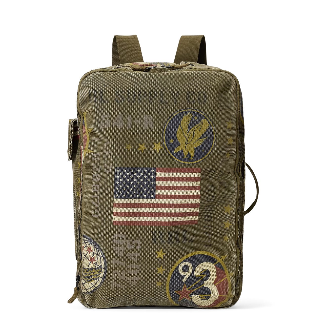 RRL By Ralph Lauren Canvas Graphic Backpack Olive Drab / Multi