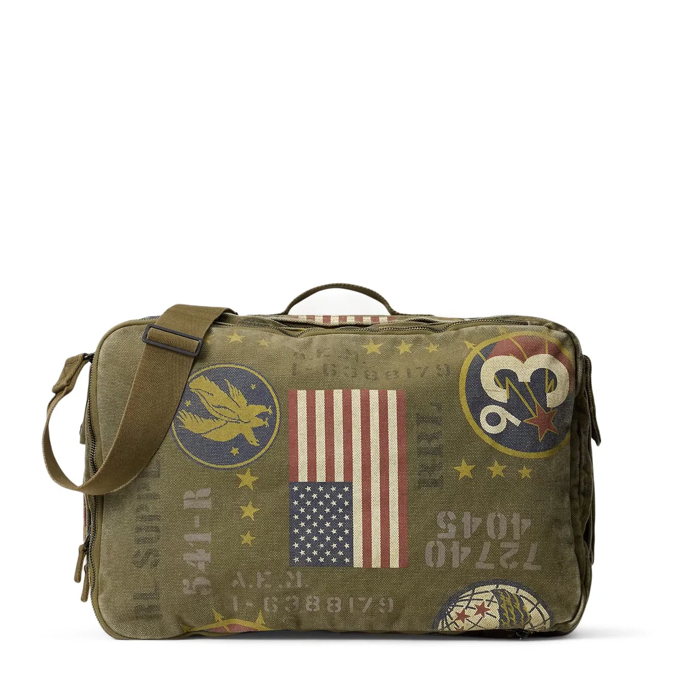 RRL By Ralph Lauren Canvas Graphic Backpack Olive Drab / Multi - Image 2