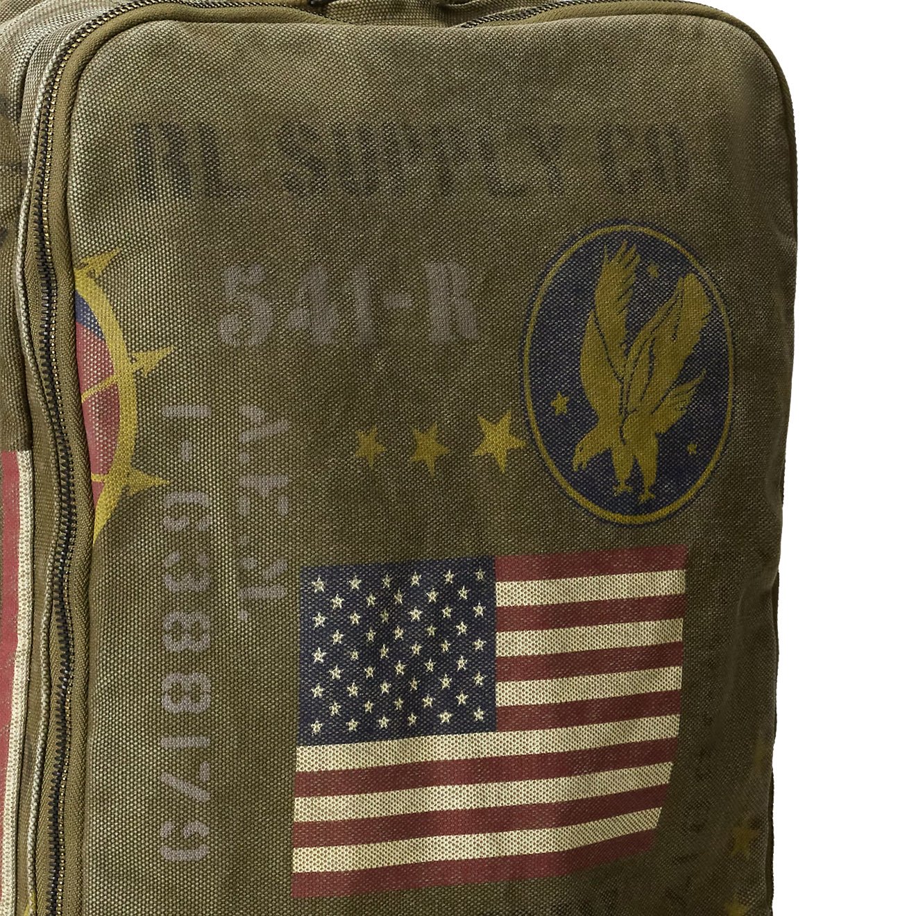 RRL By Ralph Lauren Canvas Graphic Backpack Olive Drab / Multi - Image 6