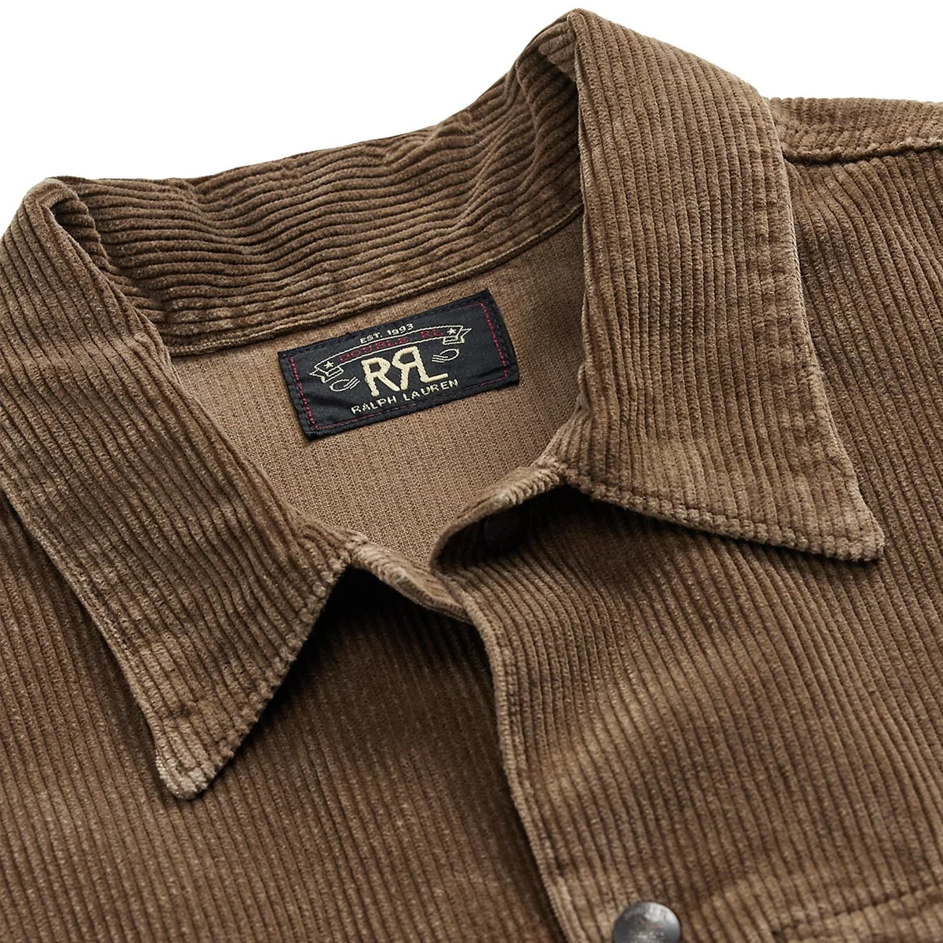 RRL By Ralph Lauren Corduroy Overshirt Repaired Brown - Image 3