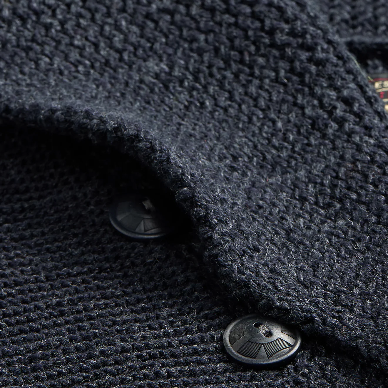 RRL by Ralph Lauren Cotton Shawl-Collar Cardigan Dark Navy Heather - Image 4