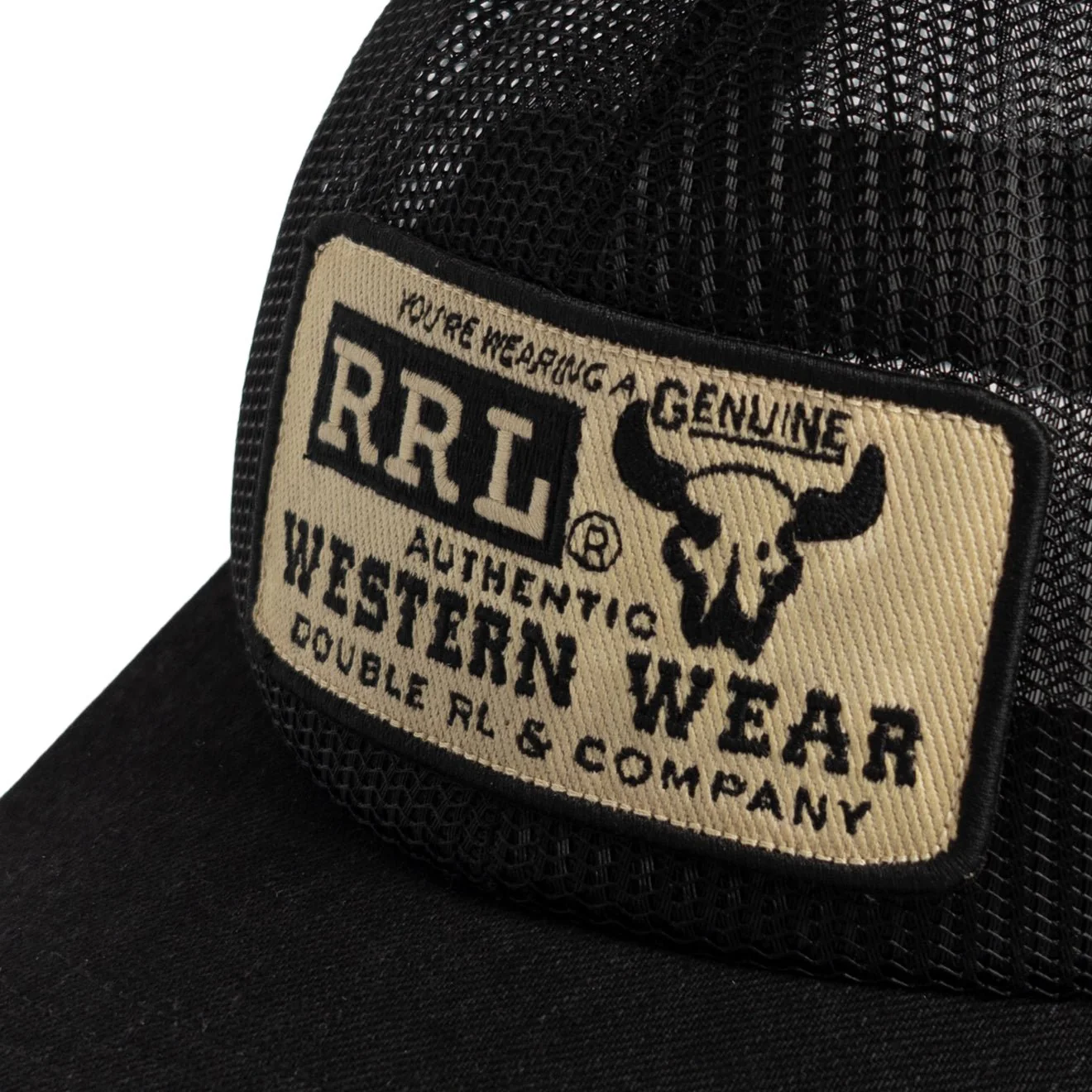 RRL By Ralph Lauren Denim-Bill Mesh Trucker Cap Black - Image 3