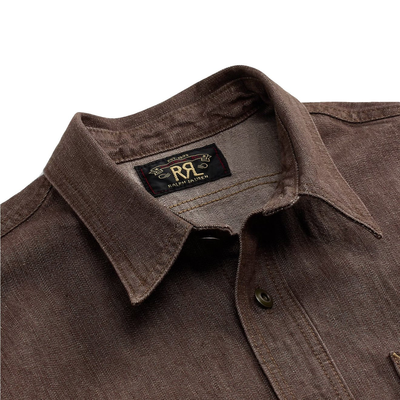 RRL By Ralph Lauren Denim Workshirt Brown - Image 3