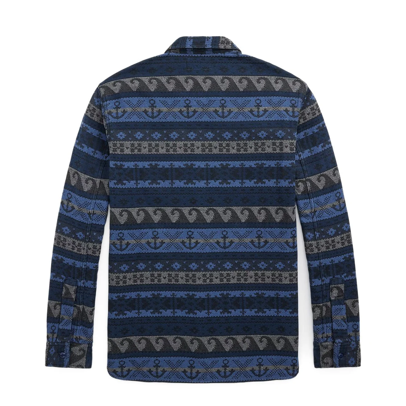 RRL By Ralph Lauren Double-Faced Jacquard Workshirt Rl-756 Navy Multi - Image 2