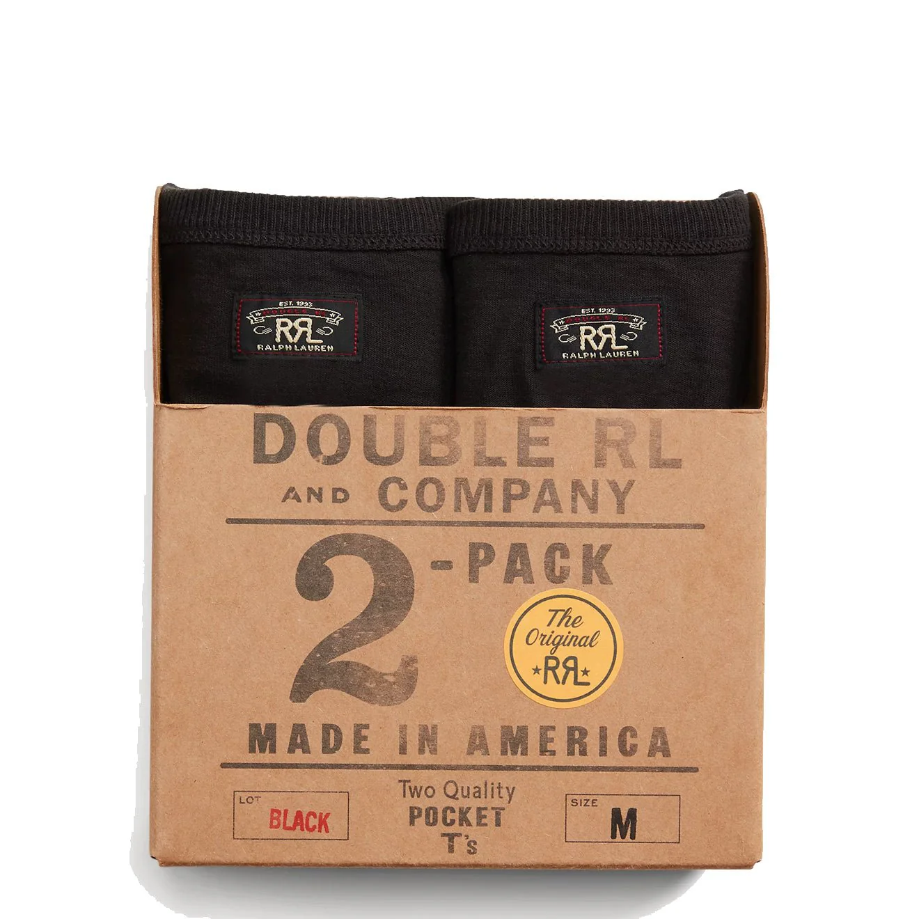 RRL by Ralph Lauren Garment-Dyed Pocket T-Shirt Two-Pack Black - Image 4