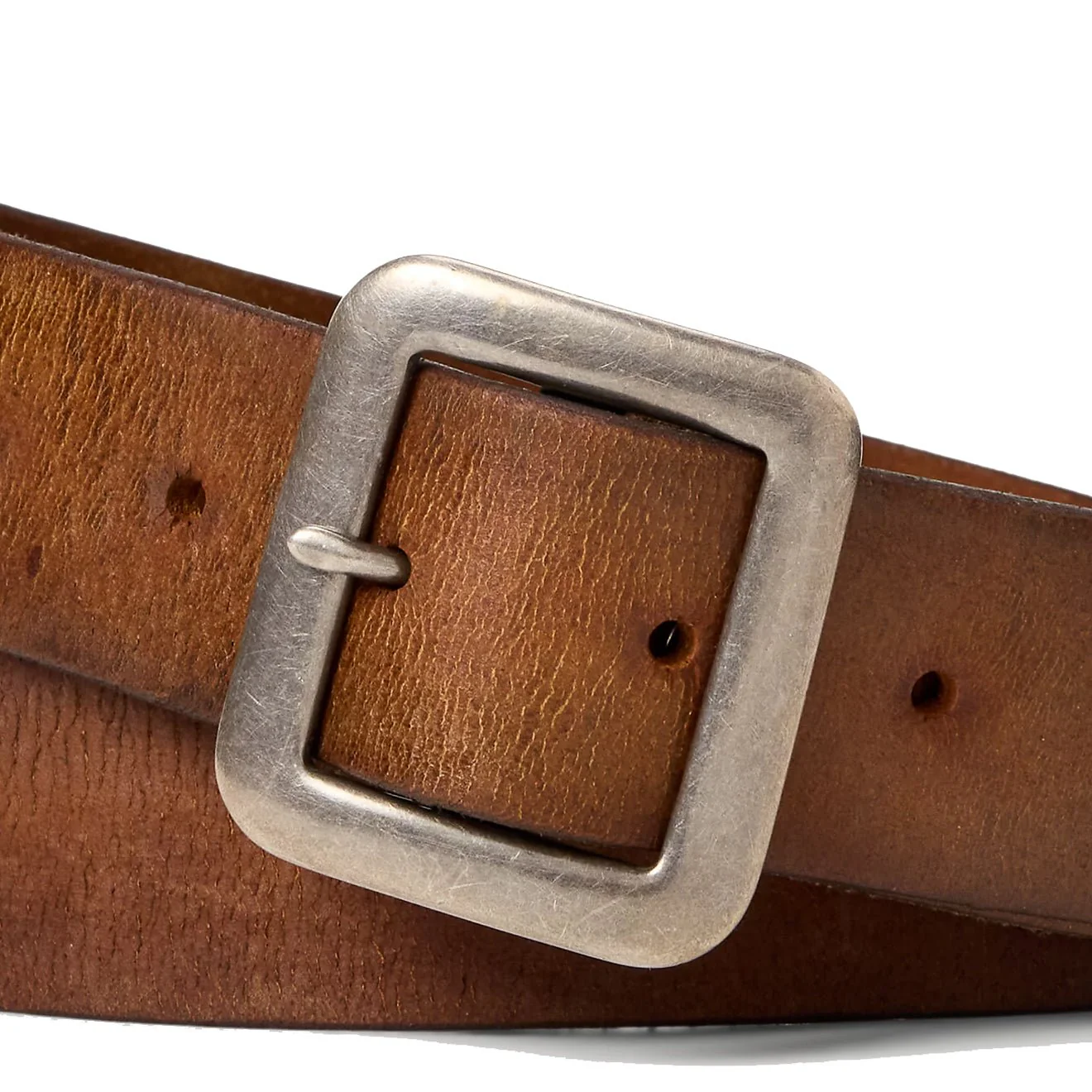 RRL by Ralph Lauren Hand-Burnished Leather Belt Mid Brown - Image 2
