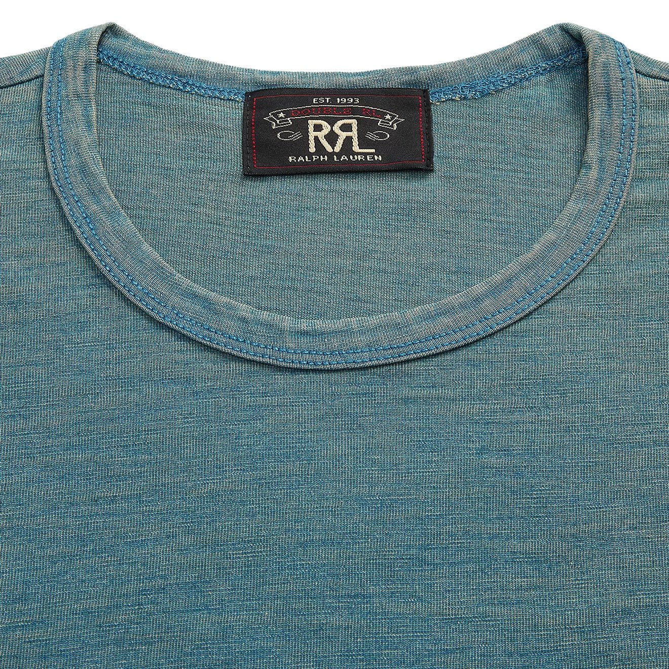 RRL by Ralph Lauren Indigo Jersey Pocket T-Shirt Washed Blue Indigo - Image 4