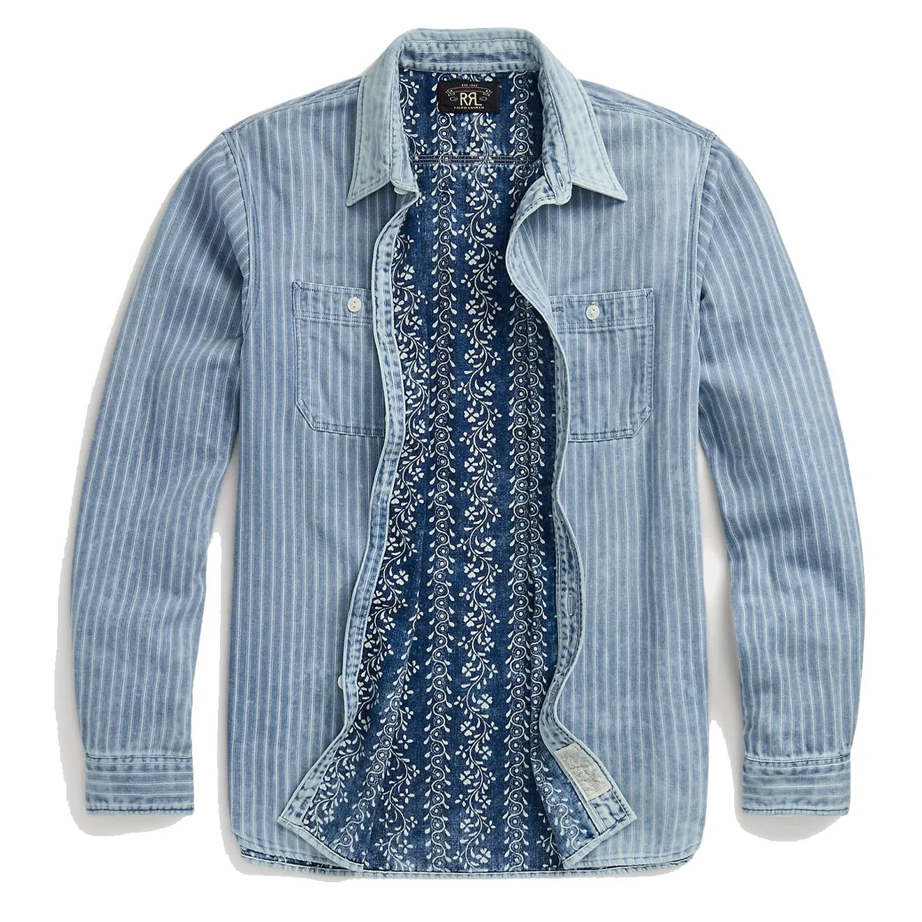 RRL by Ralph Lauren Indigo Striped Double-Faced Workshirt Indigo Stripe - Image 2