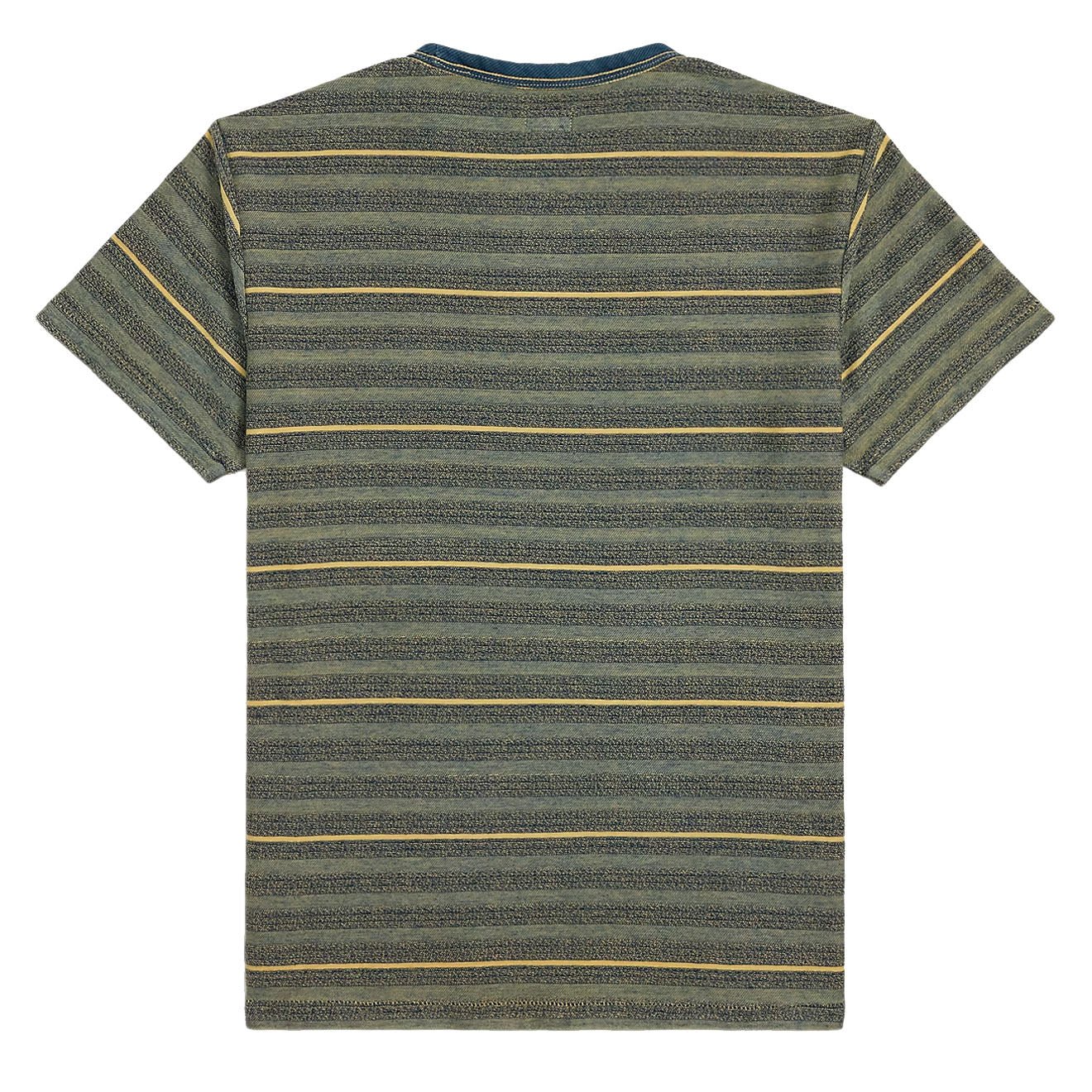 RRL By Ralph Lauren Indigo Striped Jacquard T-Shirt Cream/Multi - Image 2