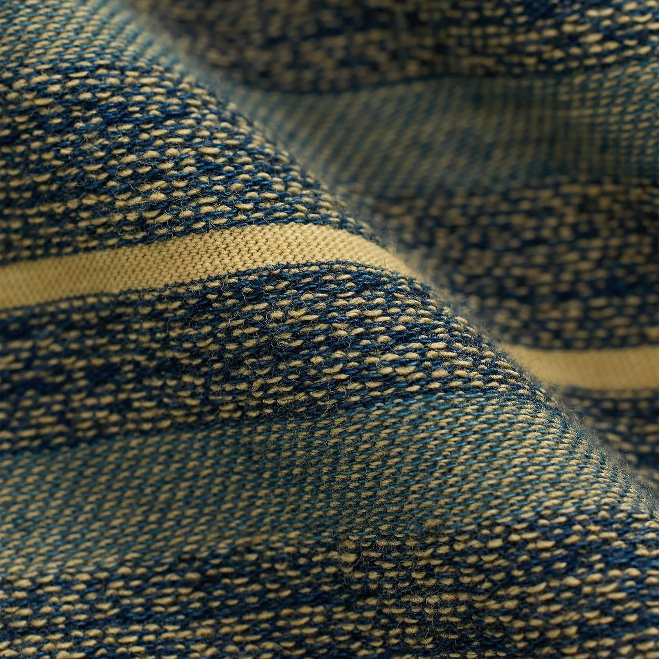 RRL By Ralph Lauren Indigo Striped Jacquard T-Shirt Cream/Multi - Image 4