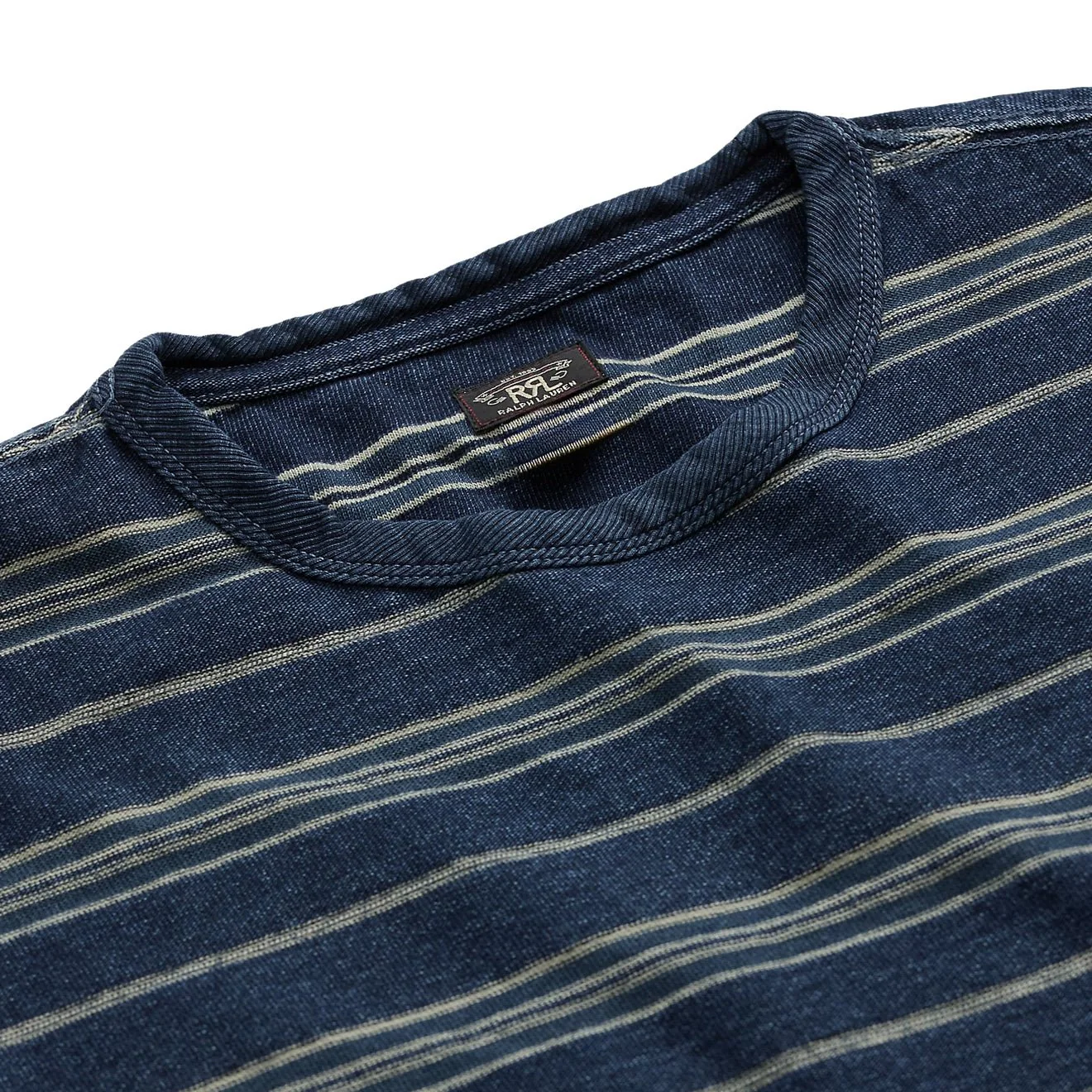 RRL By Ralph Lauren Indigo Striped Jersey T Shirt Indigo / Multi - Image 3