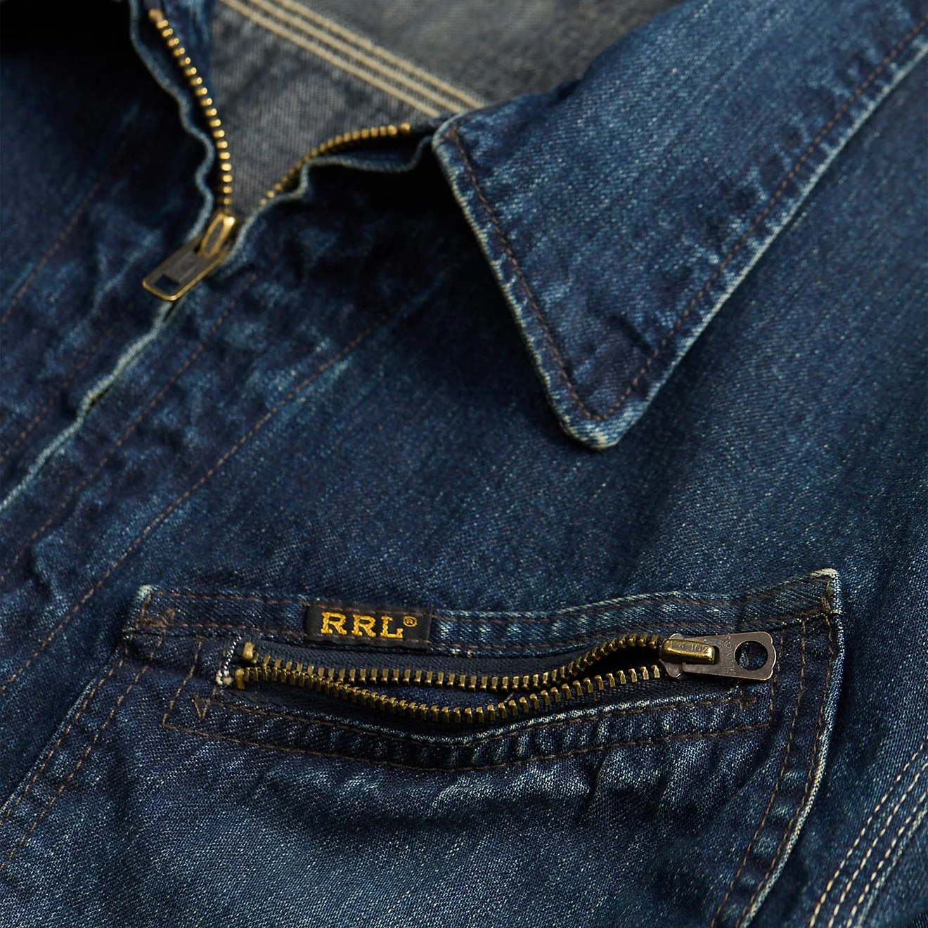 RRL By Ralph Lauren Jacket Unlined Shirt Jacket Leyton Wash - Image 3