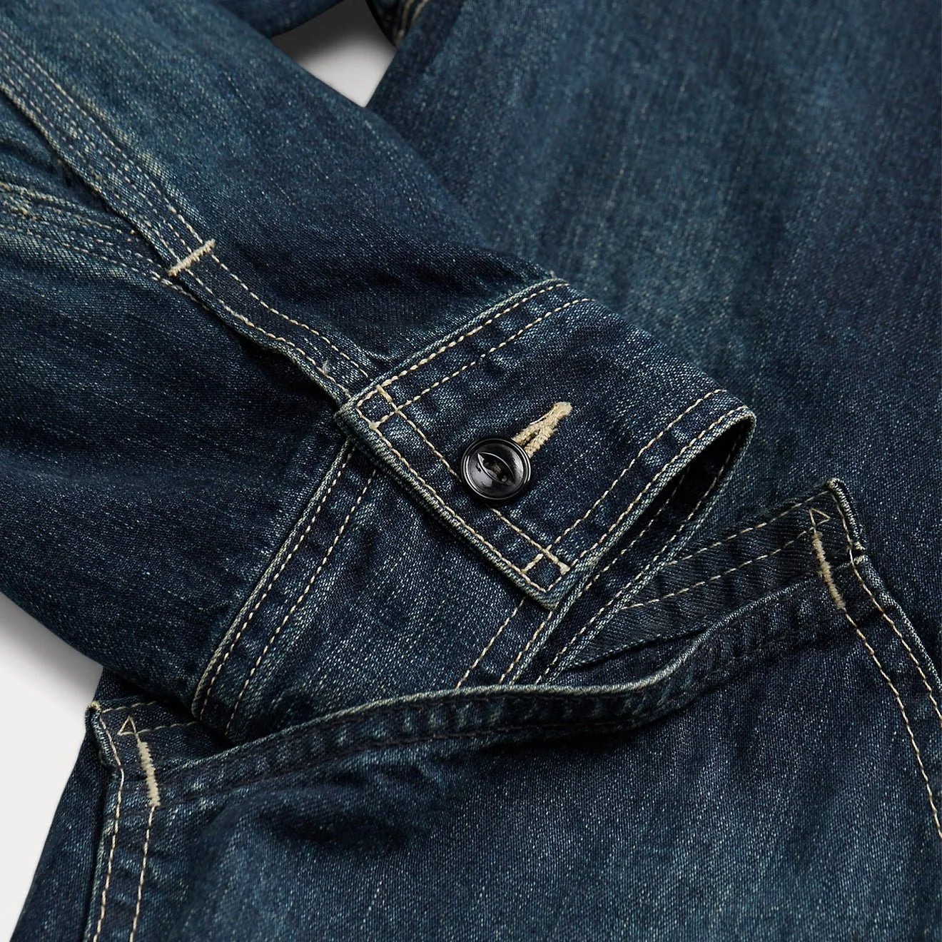 RRL By Ralph Lauren Jacket Unlined Shirt Jacket Leyton Wash - Image 4
