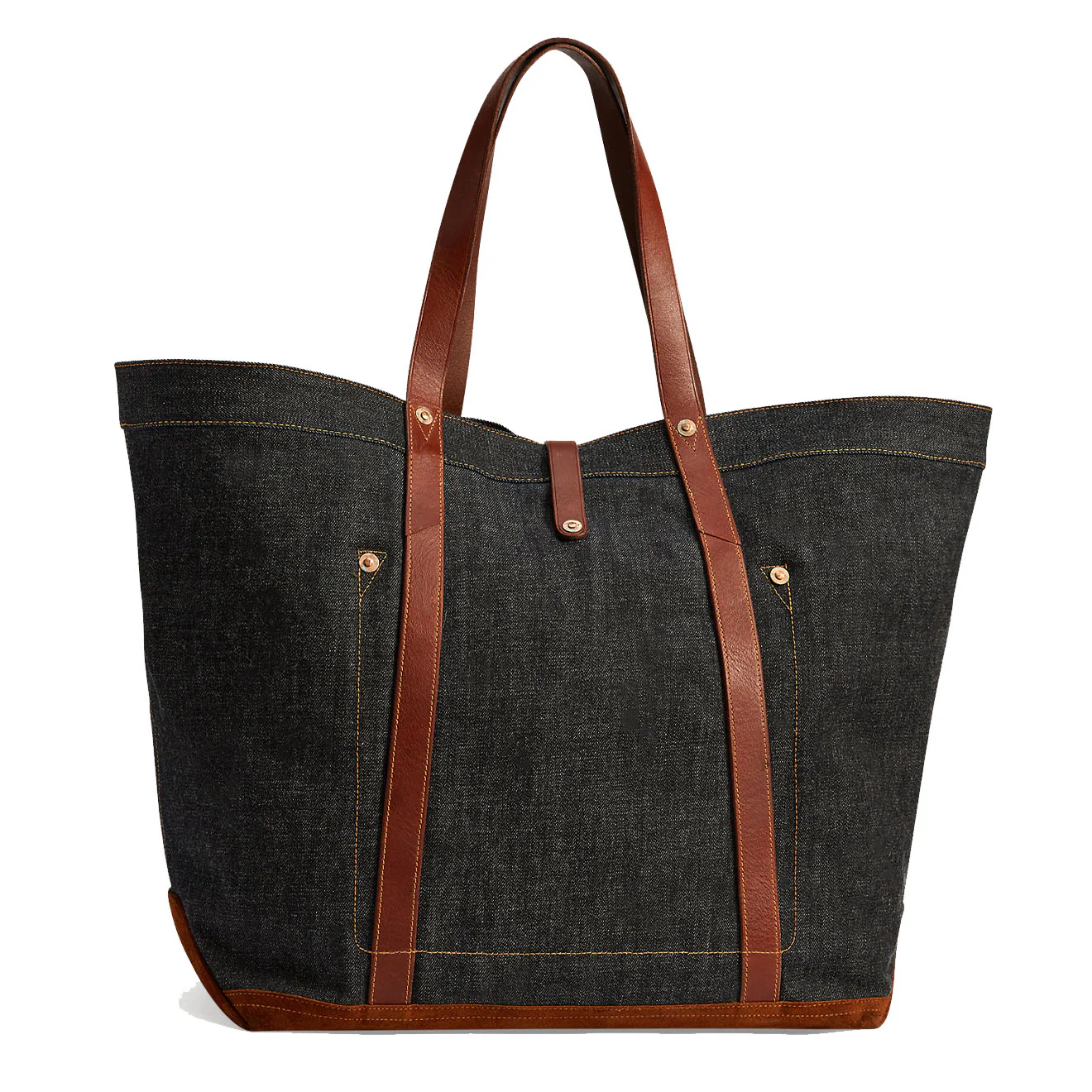 RRL by Ralph Lauren Leather-Trim Denim Tote Indigo - Image 4