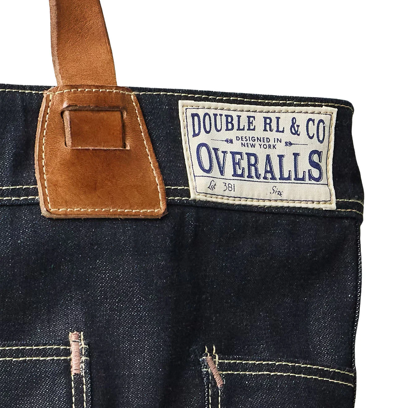 RRL By Ralph Lauren Leather-Trim Indigo Denim Tote Indigo/Brown - Image 5