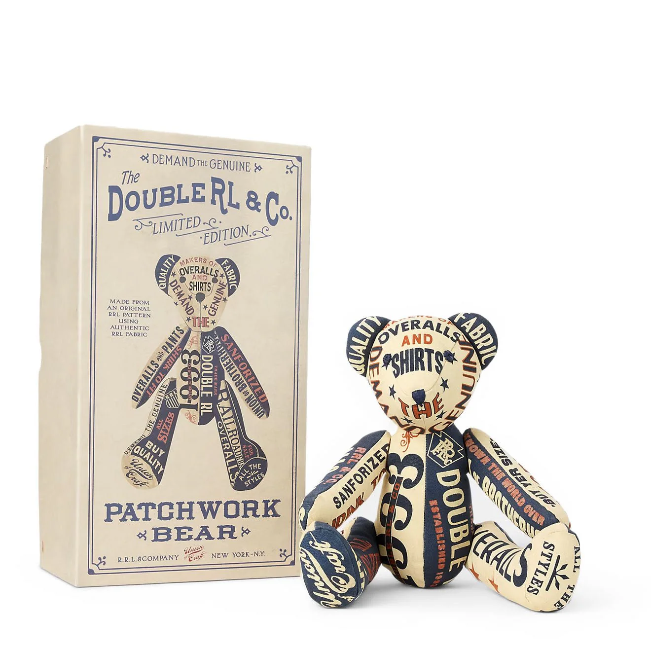 RRL By Ralph Lauren Limited-Edition Patchwork Bear Indigo/Cream/Multi - Image 2
