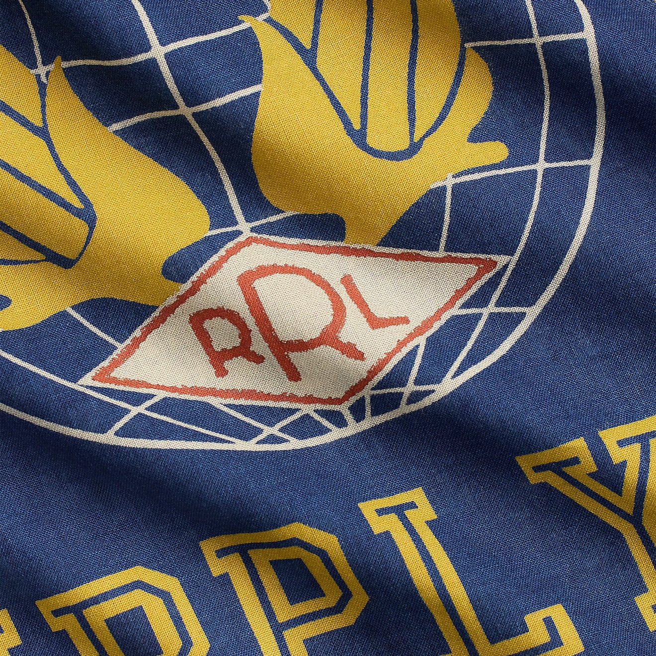 RRL By Ralph Lauren Logo Cotton Bandanna Indigo / Golden Yellow / Cream / Red - Image 3