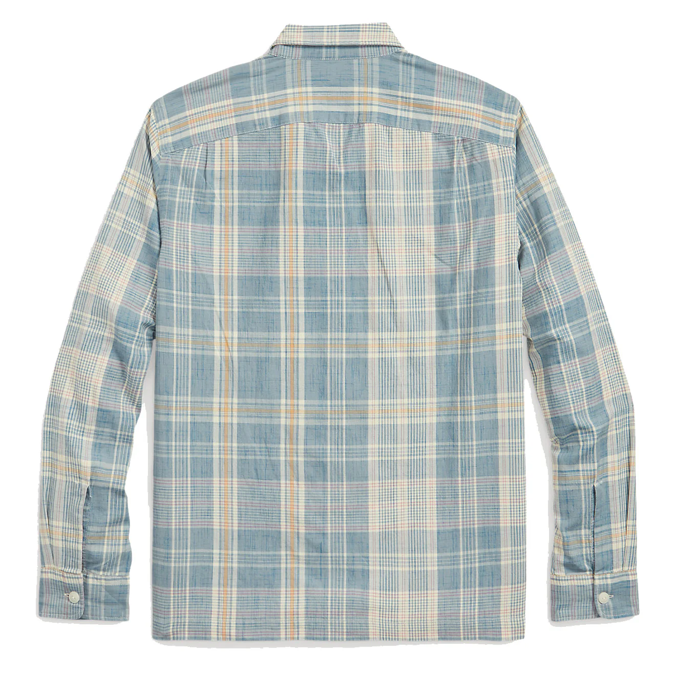 RRL by Ralph Lauren Madras Camp Shirt Light Blue - Image 5