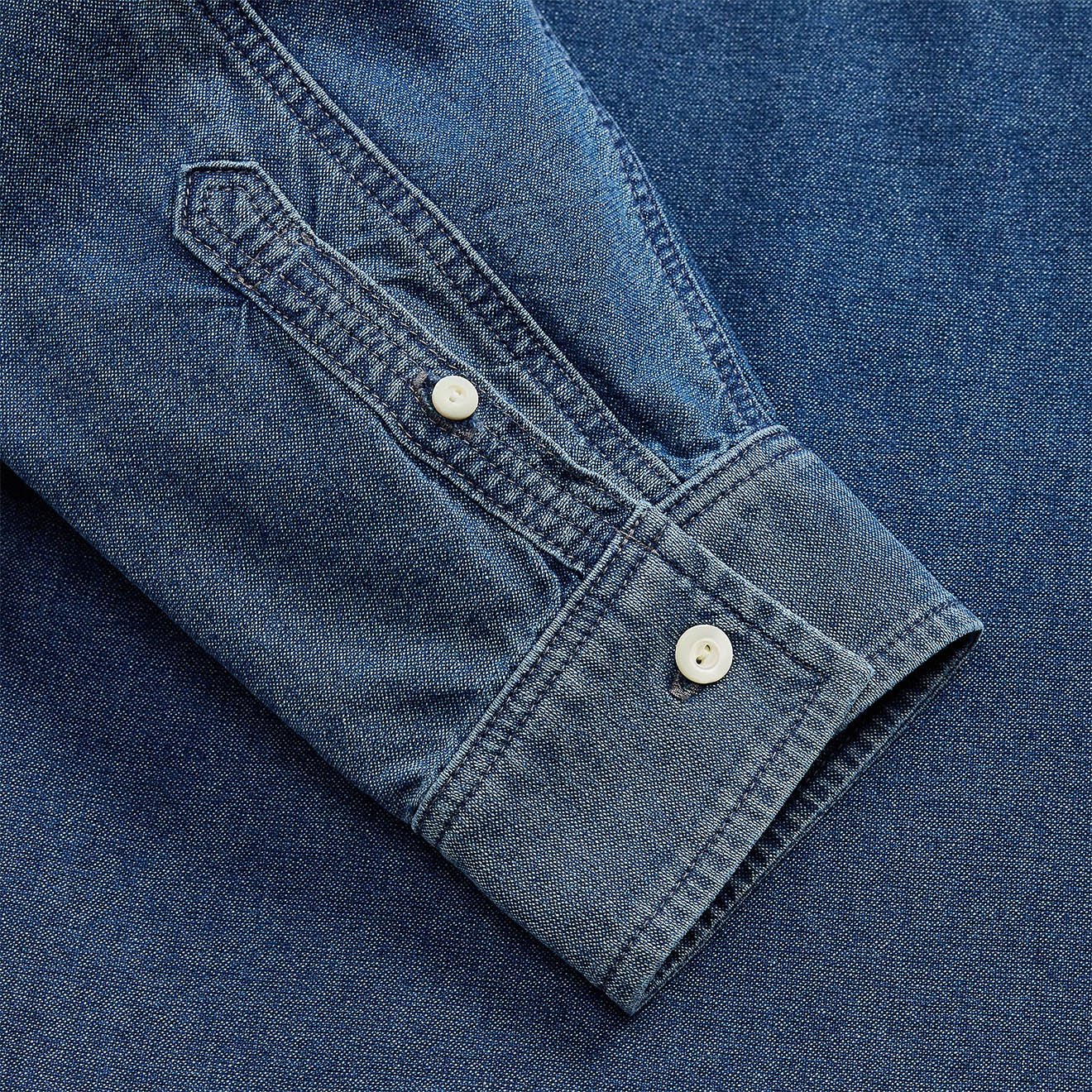 RRL By Ralph Lauren Oxford Workshirt Shirt Indigo - Image 4