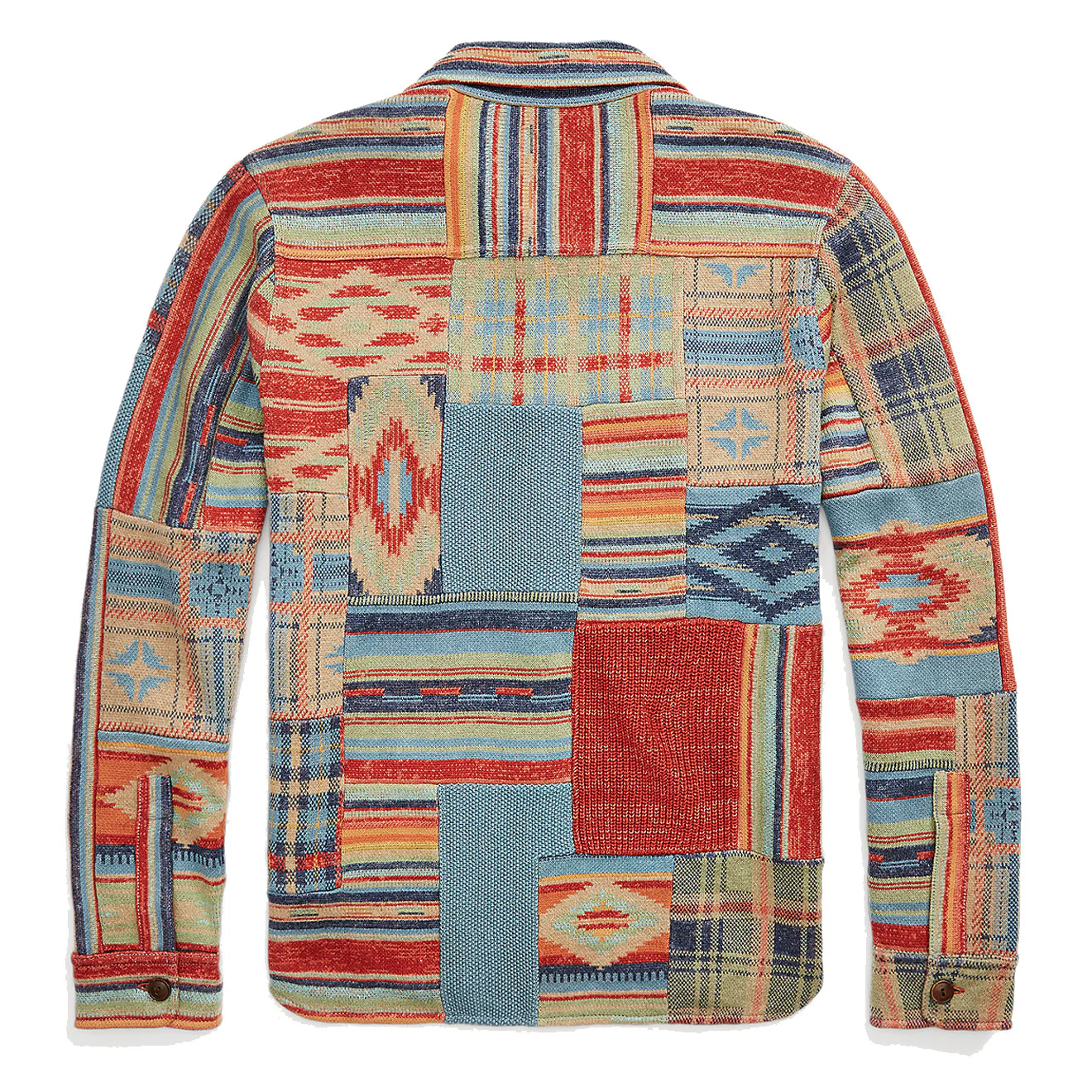 RRL by Ralph Lauren Patchwork Workshirt Jumper Rust Multi - Image 2