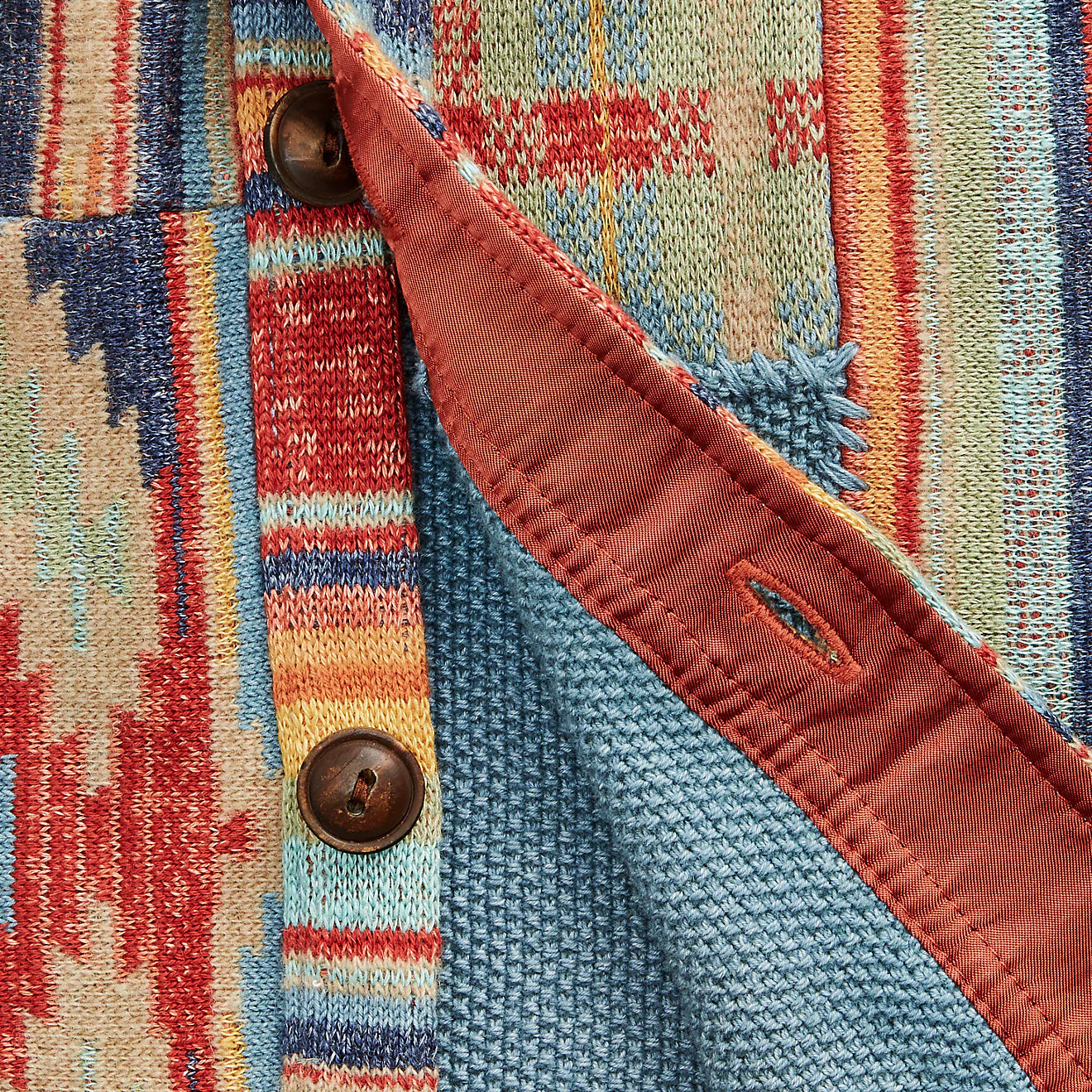 RRL by Ralph Lauren Patchwork Workshirt Jumper Rust Multi - Image 5