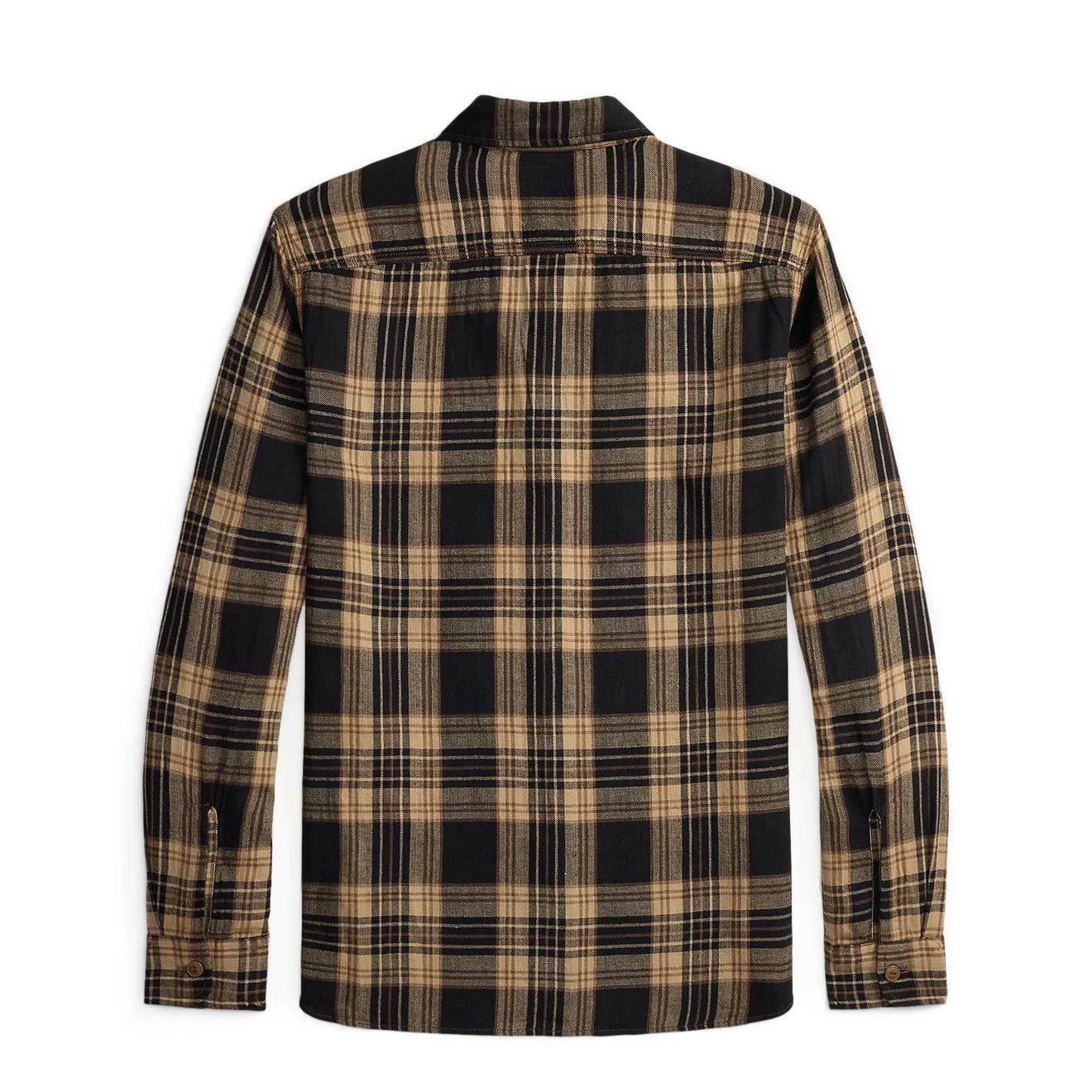 RRL By Ralph Lauren Plaid Cotton-Linen Workshirt Black / Brown / Tan - Image 2