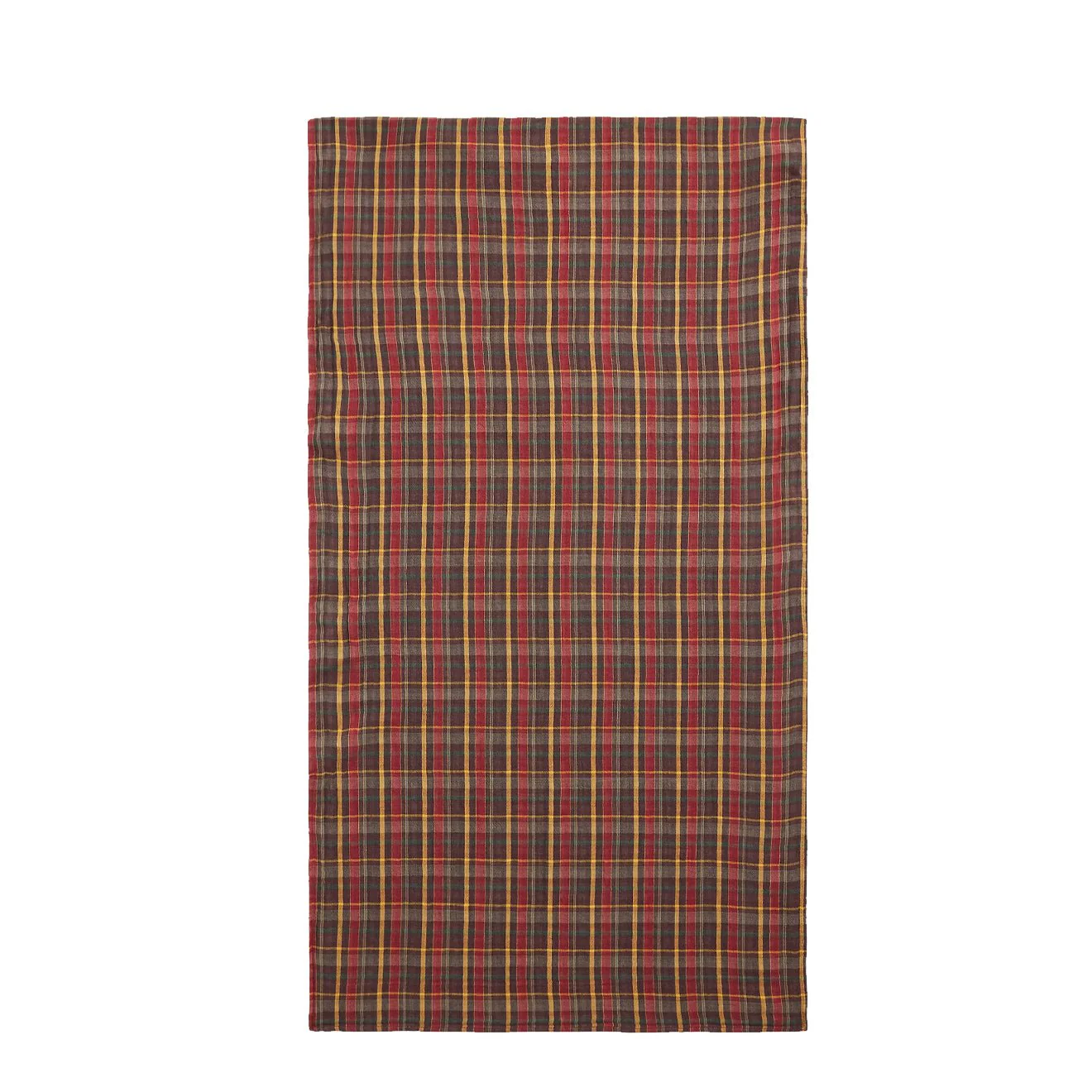 RRL By Ralph Lauren Plaid Double Faced Cotton Scarf Brown Plaid / Grey Checker - Image 3