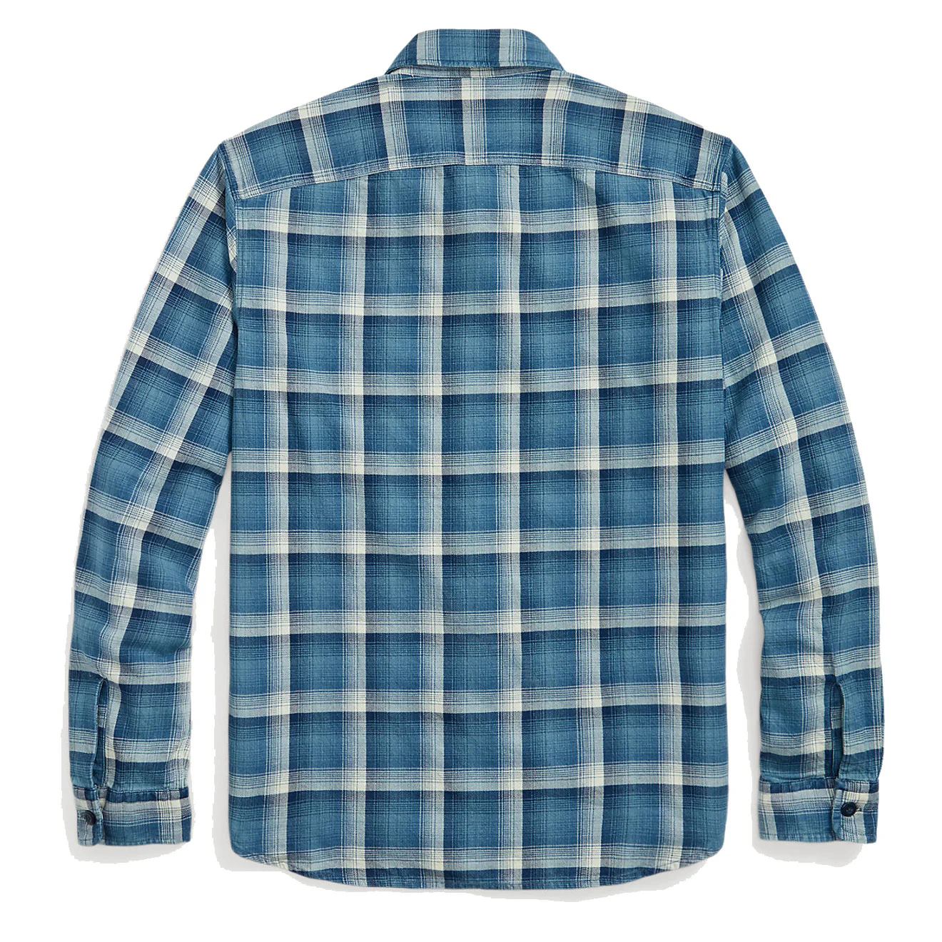 RRL by Ralph Lauren Plaid Twill Workshirt Indigo / Cream - Image 2