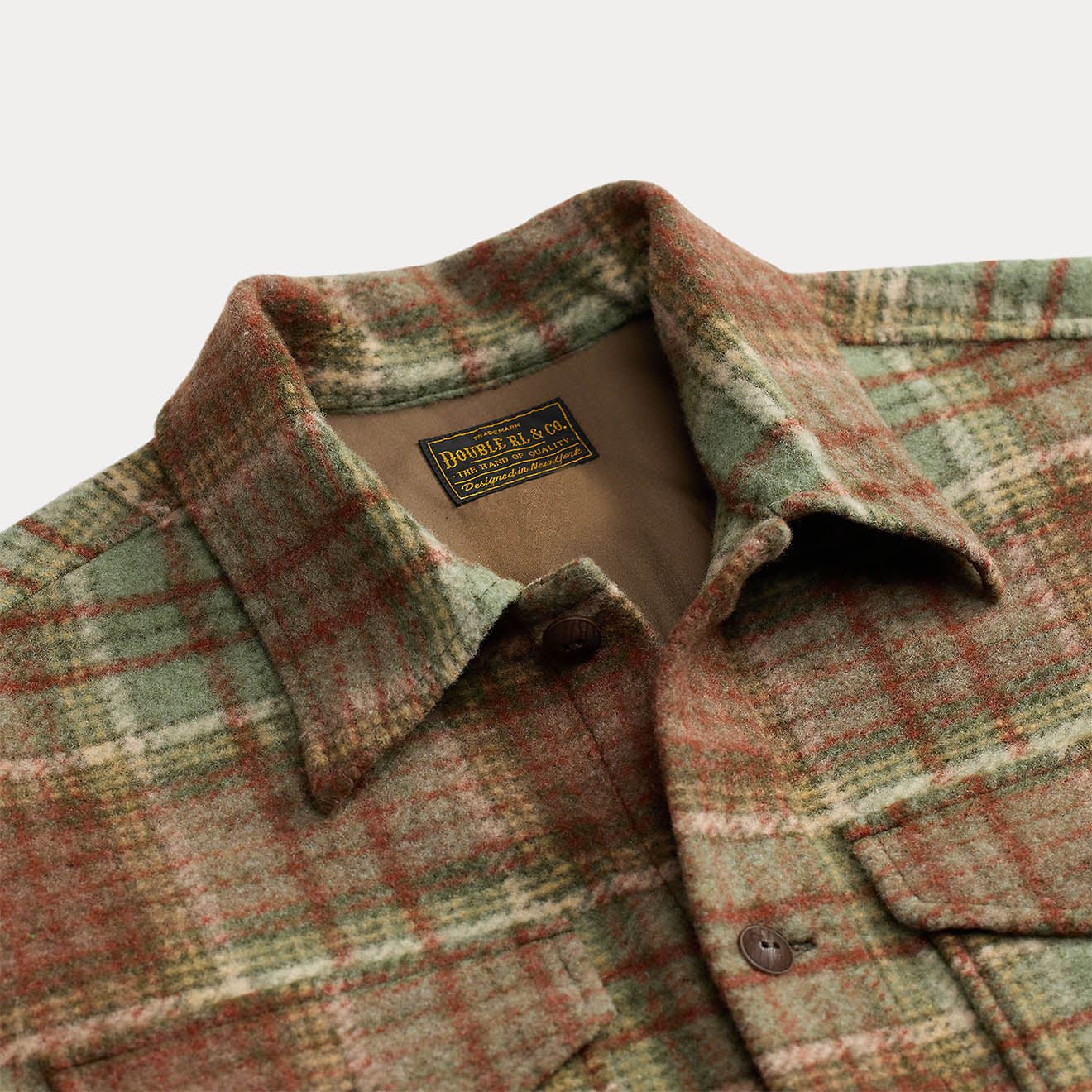 RRL By Ralph Lauren Plaid Wool Blend Workshirt Green / Multi - Image 3