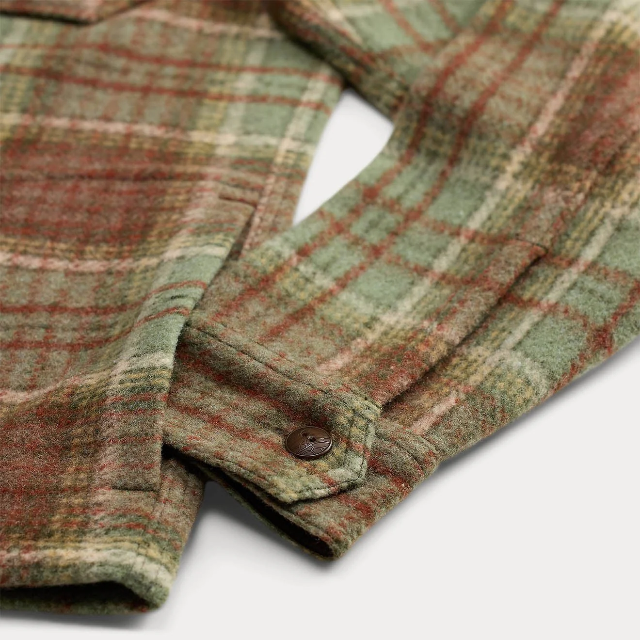 RRL By Ralph Lauren Plaid Wool Blend Workshirt Green / Multi - Image 4