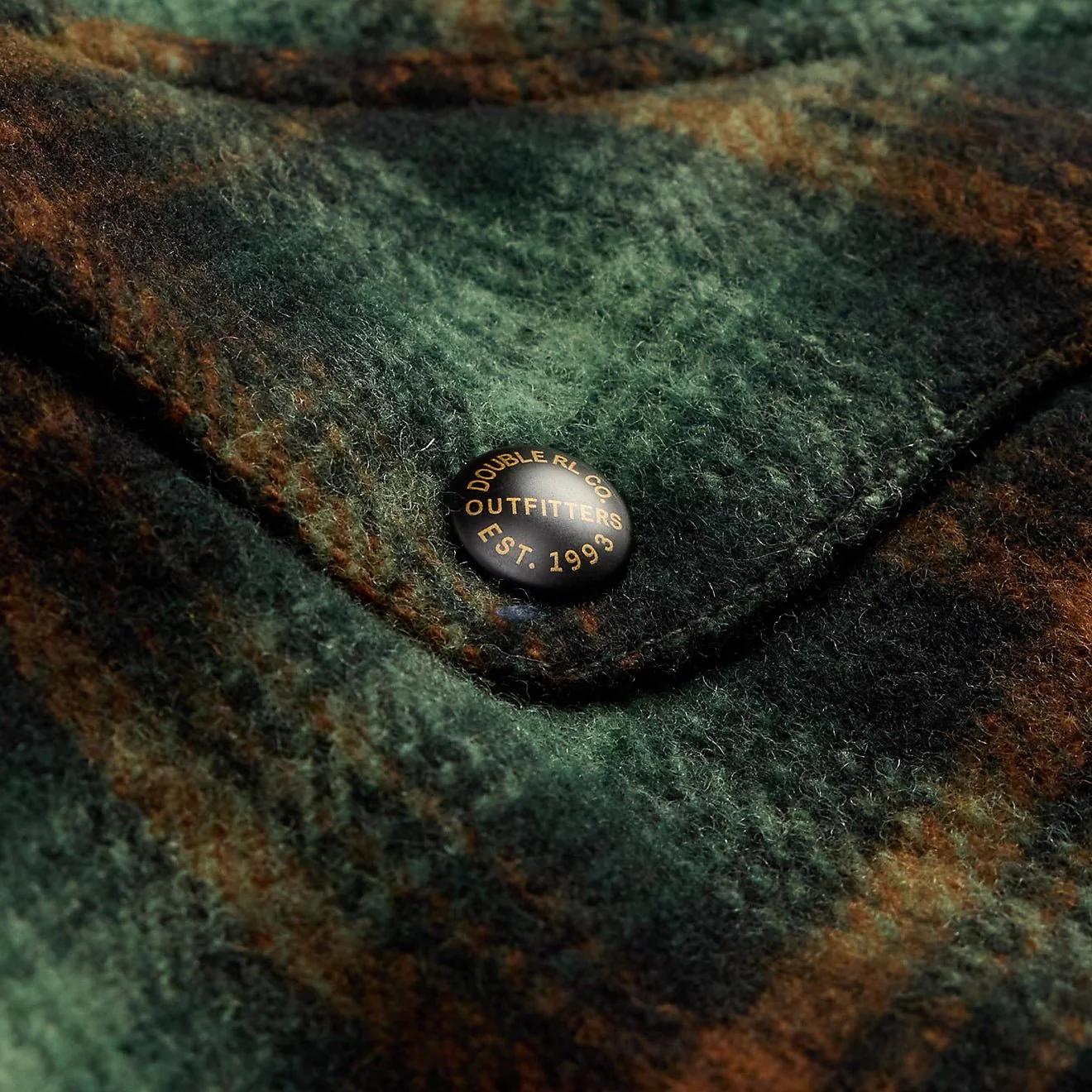 RRL By Ralph Lauren Plaid Wool Twill Overshirt Rl-772 Green Multi - Image 4