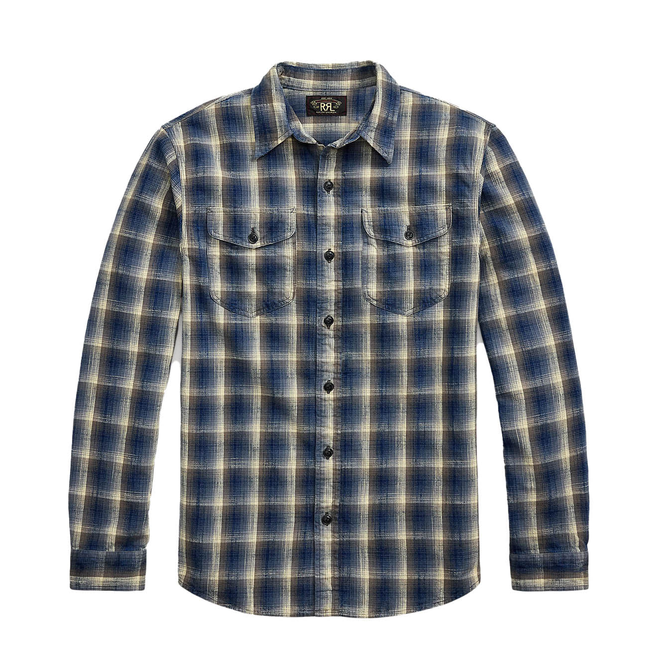 RRL By Ralph Lauren Plaid Woven Workshirt Blue / Gray