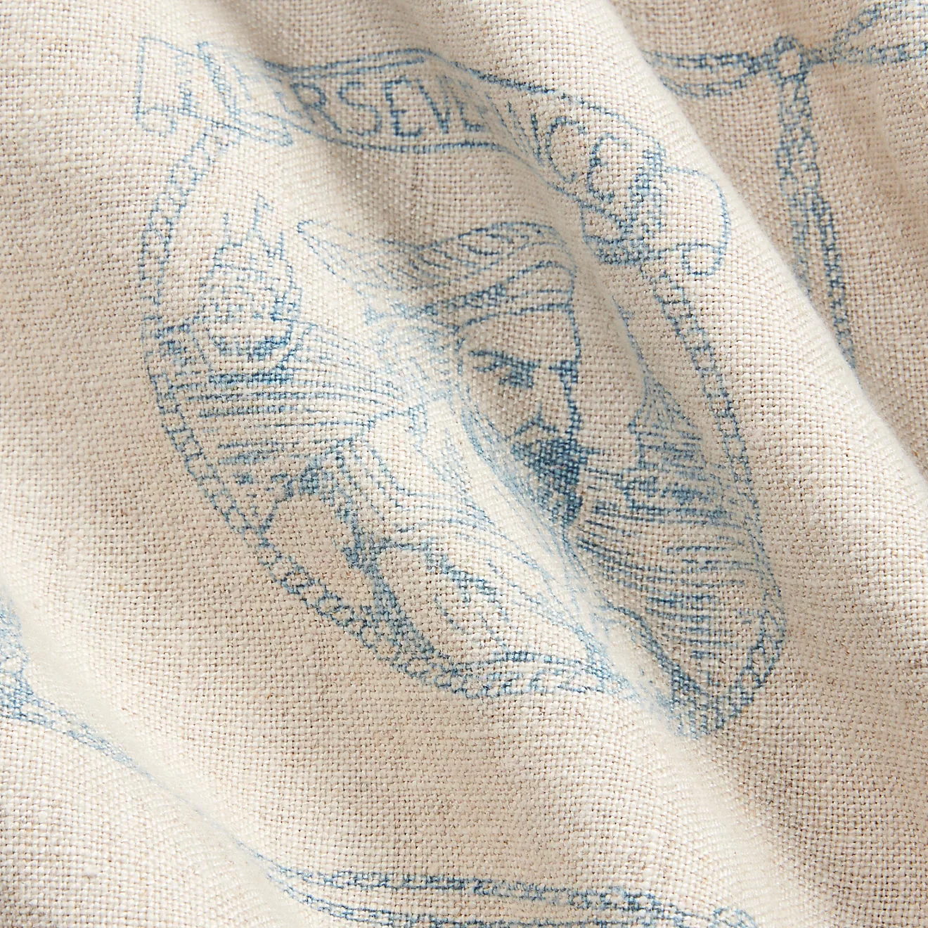 RRL by Ralph Lauren Print Indigo Linen Camp Shirt Creme Multi - Image 2