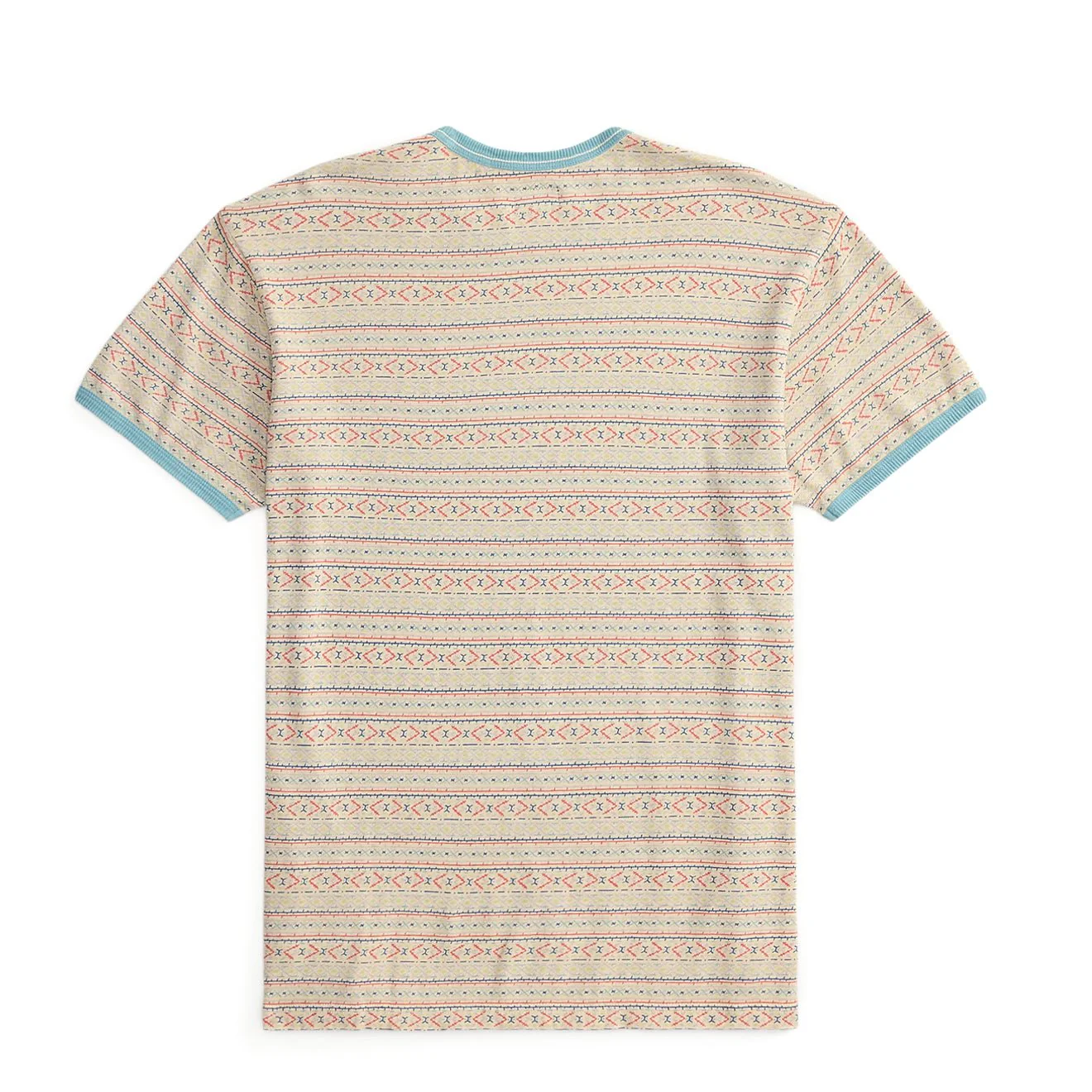 RRL By Ralph Lauren Print Ringer Short Sleeve T Shirt Cream / Multi - Image 2