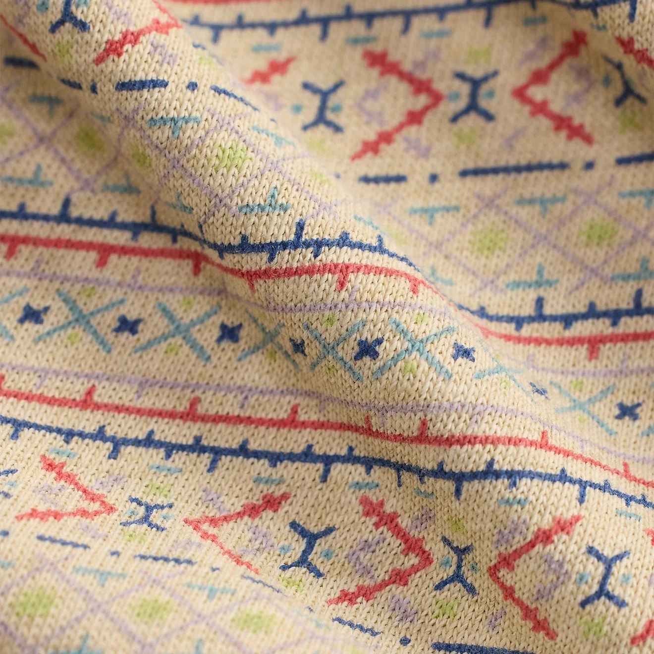 RRL By Ralph Lauren Print Ringer Short Sleeve T Shirt Cream / Multi - Image 4