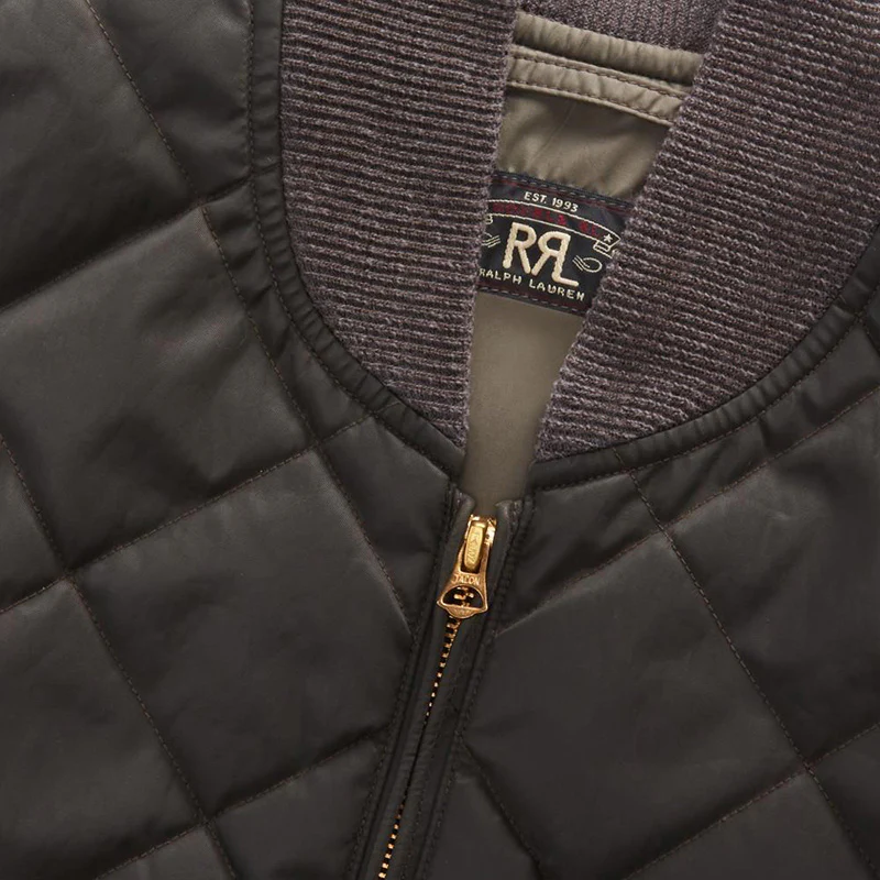 RRL by Ralph Lauren Quilted Twill Liner Jacket Vintage Black - Image 4