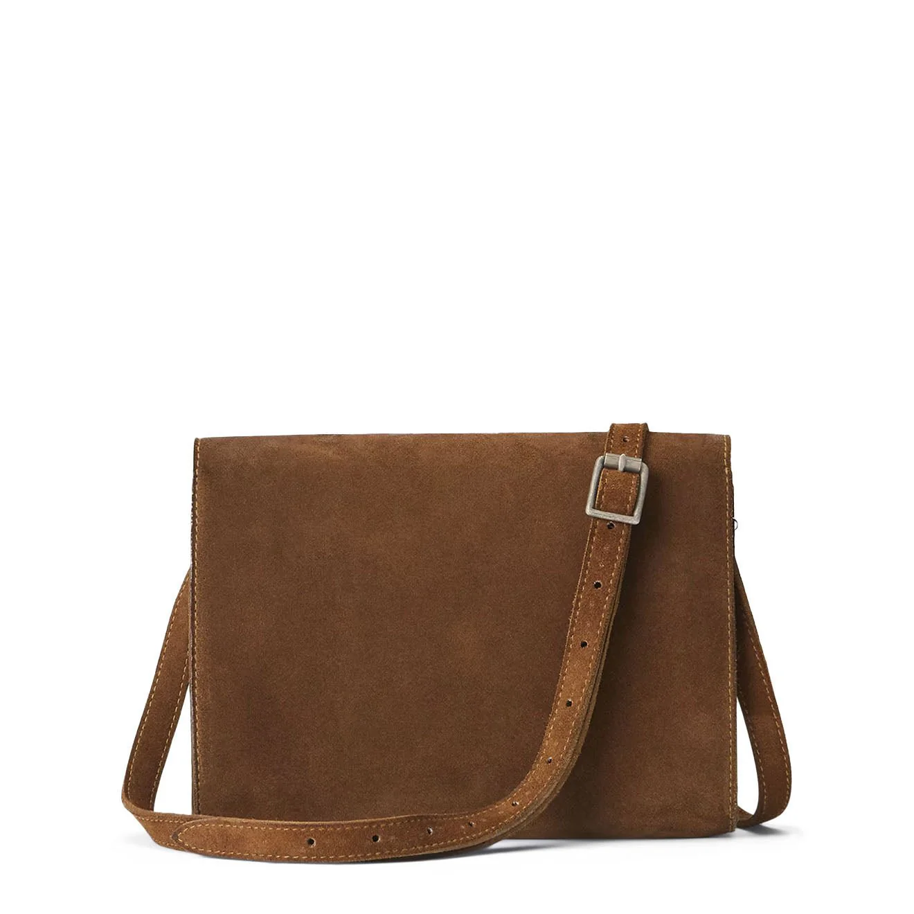 RRL By Ralph Lauren Roughout Suede Crossbody Bag Brown - Image 2