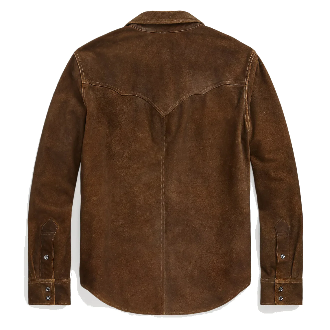 RRL by Ralph Lauren Roughout Suede Western Overshirt Brown - Image 2