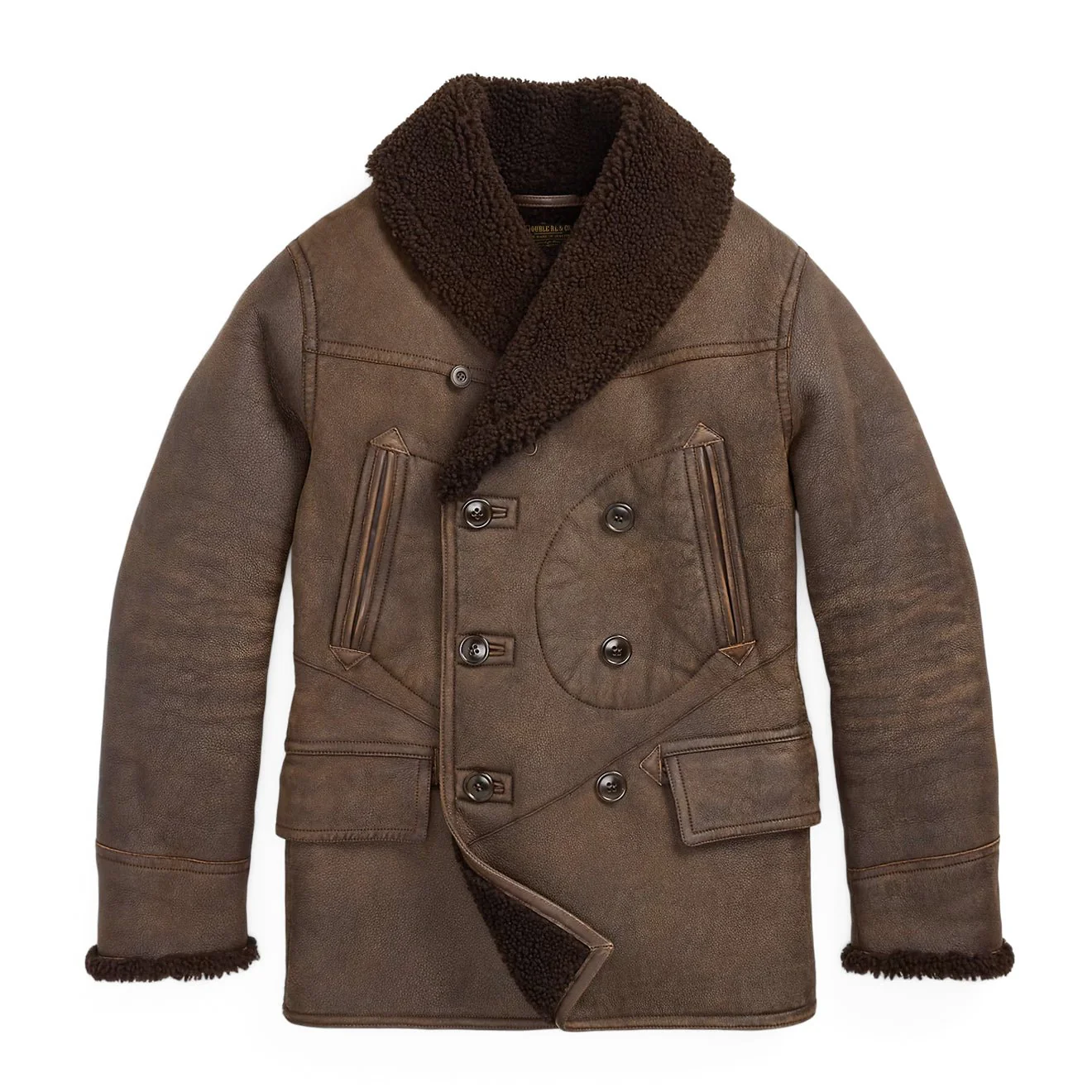 RRL by Ralph Lauren Shearling Coat Vintage Chocolate