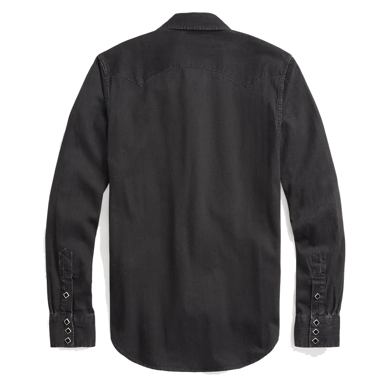 RRL by Ralph Lauren Slim Fit Denim Western Shirt Black - Image 2