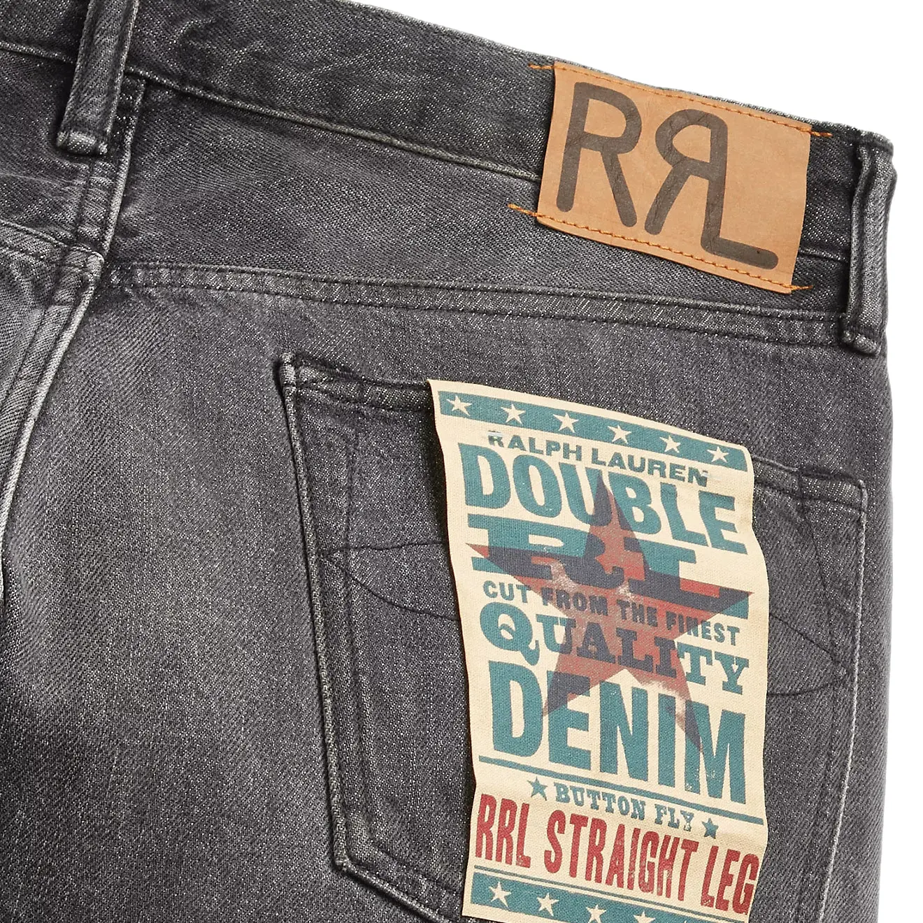 RRL by Ralph Lauren Straight Fit Jean Dusty Black Wash - Image 3
