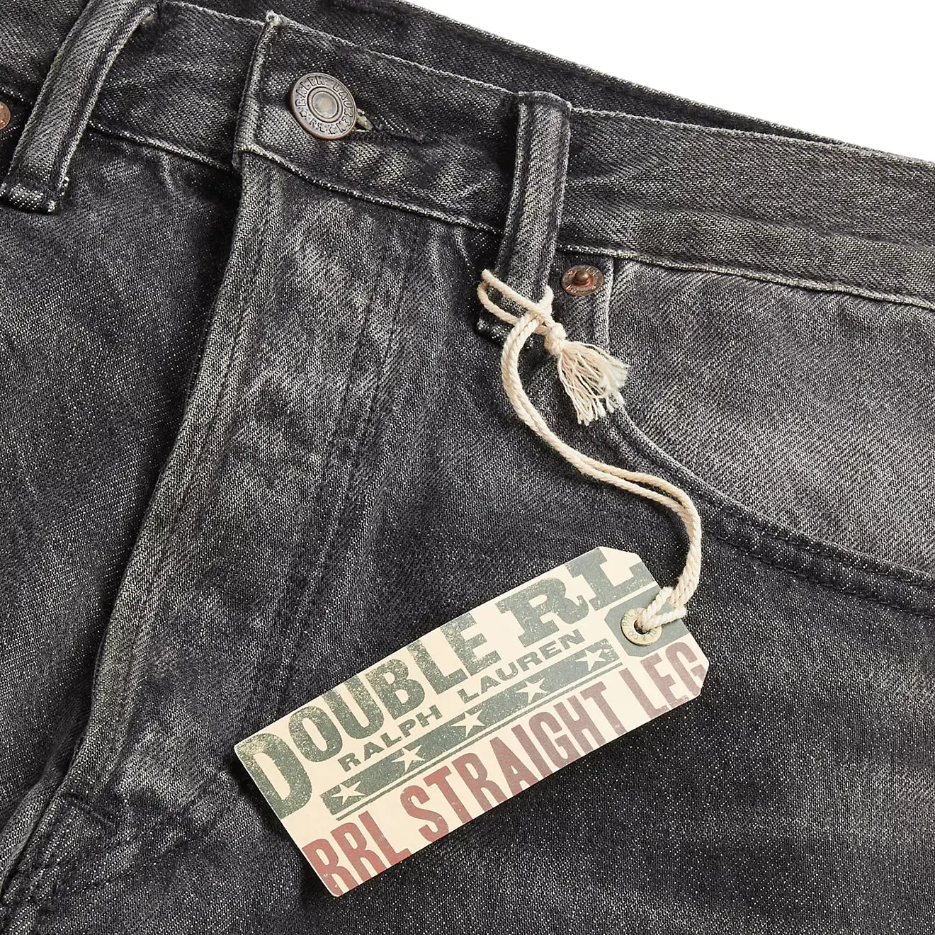 RRL by Ralph Lauren Straight Fit Jean Dusty Black Wash - Image 4