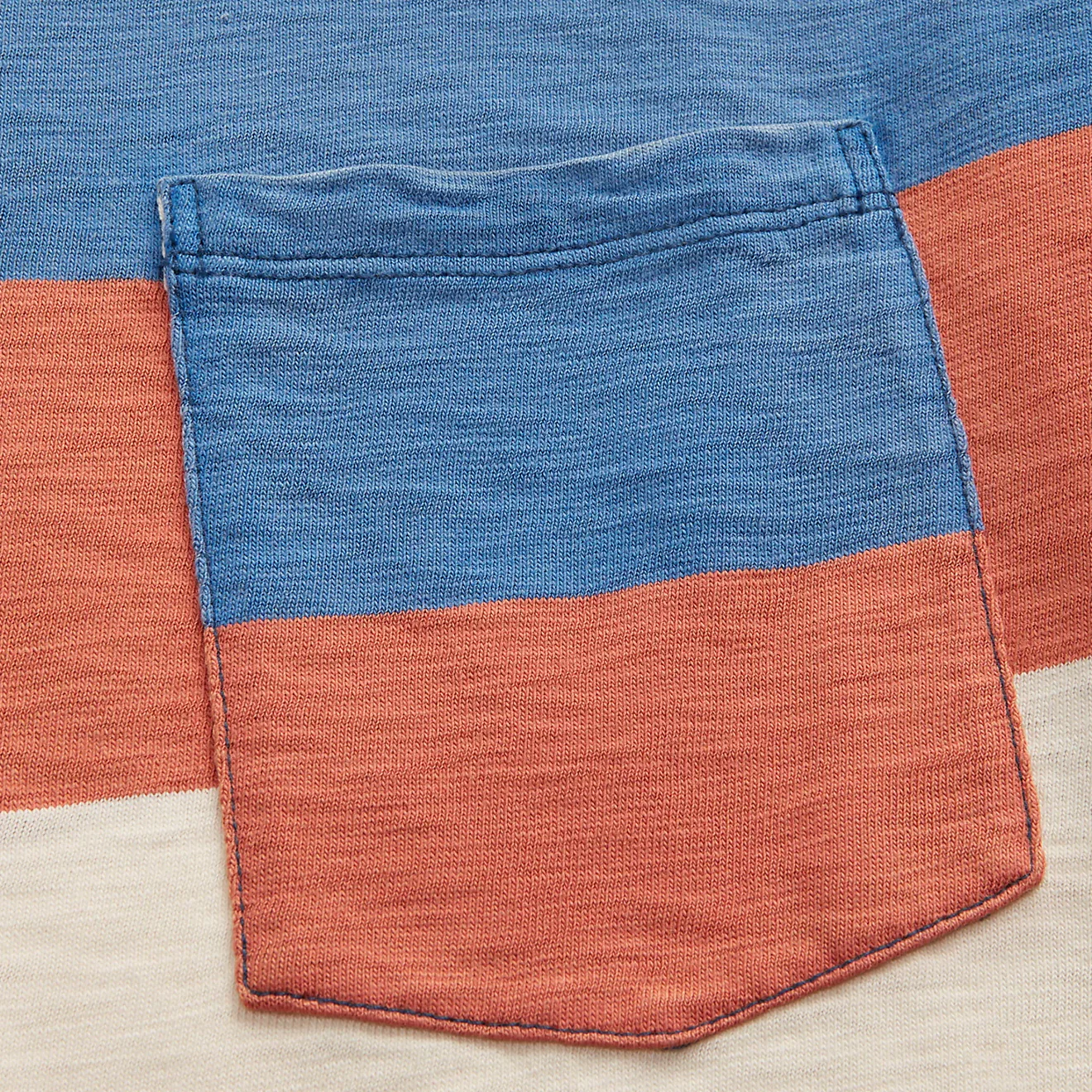 RRL by Ralph Lauren Striped Jersey Pocket T-Shirt Red/Blue/White - Image 3