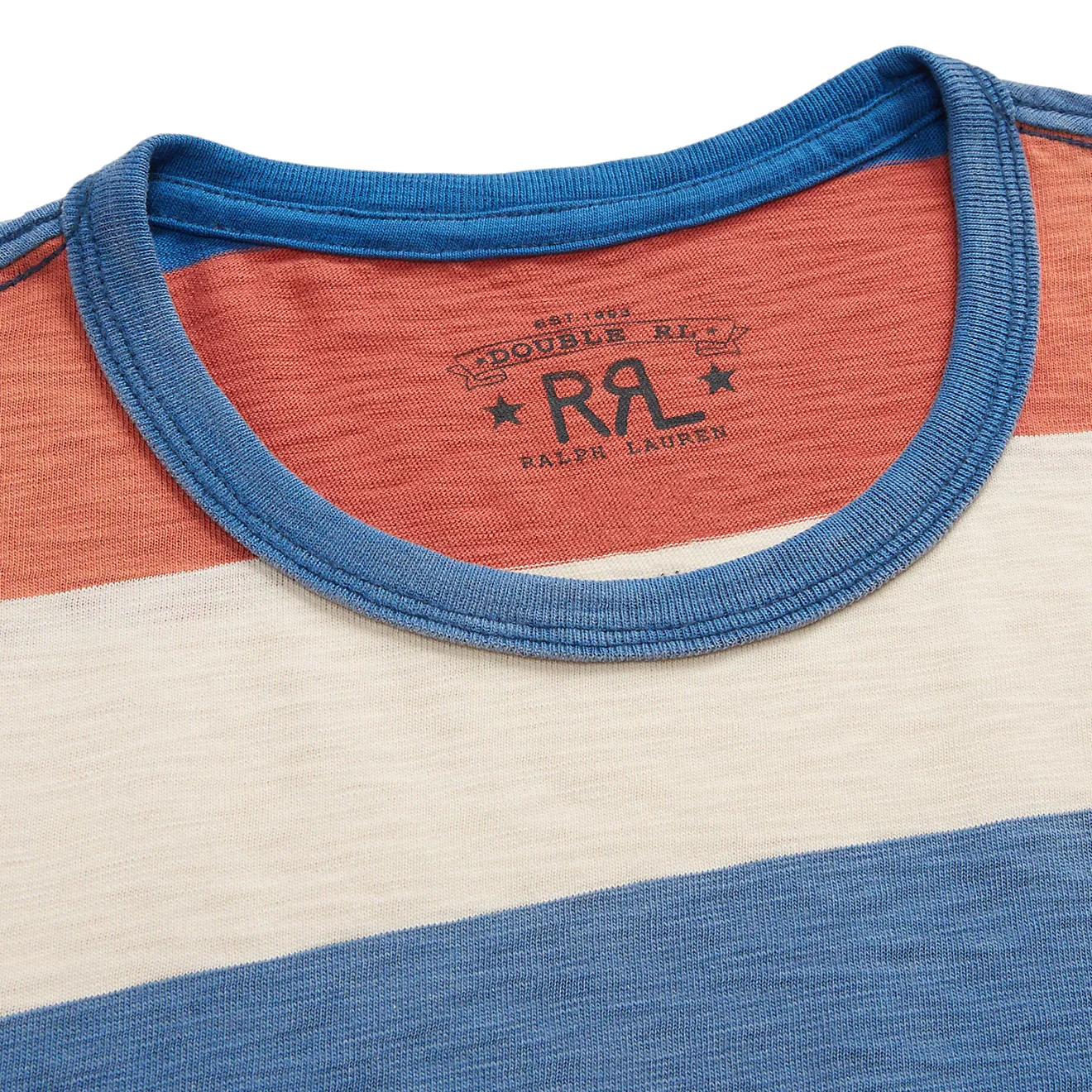 RRL by Ralph Lauren Striped Jersey Pocket T-Shirt Red/Blue/White - Image 4