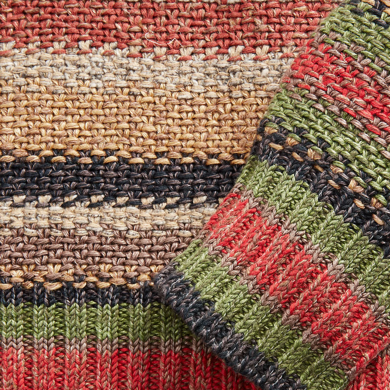 RRL by Ralph Lauren Striped Linen-Blend Jumper Brown Multi Stripe - Image 4