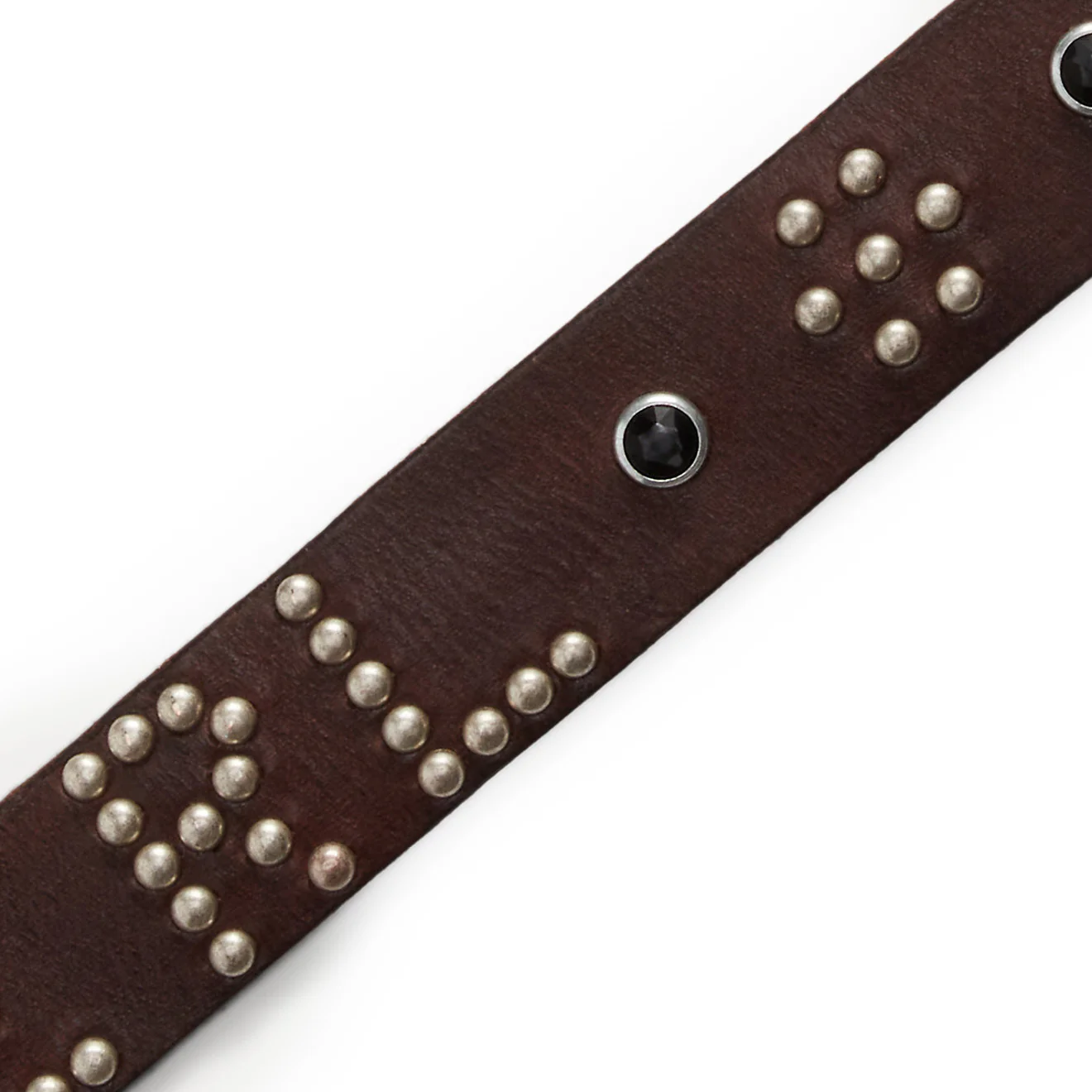RRL by Ralph Lauren Studded-Logo Leather Belt Dark Brown - Image 5