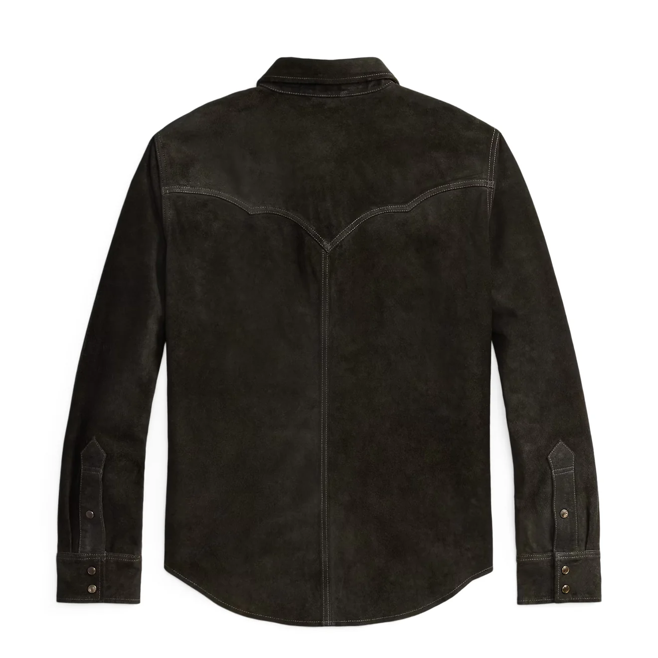 RRL By Ralph Lauren Suede Western Shirt Jacket Vintage Black - Image 2